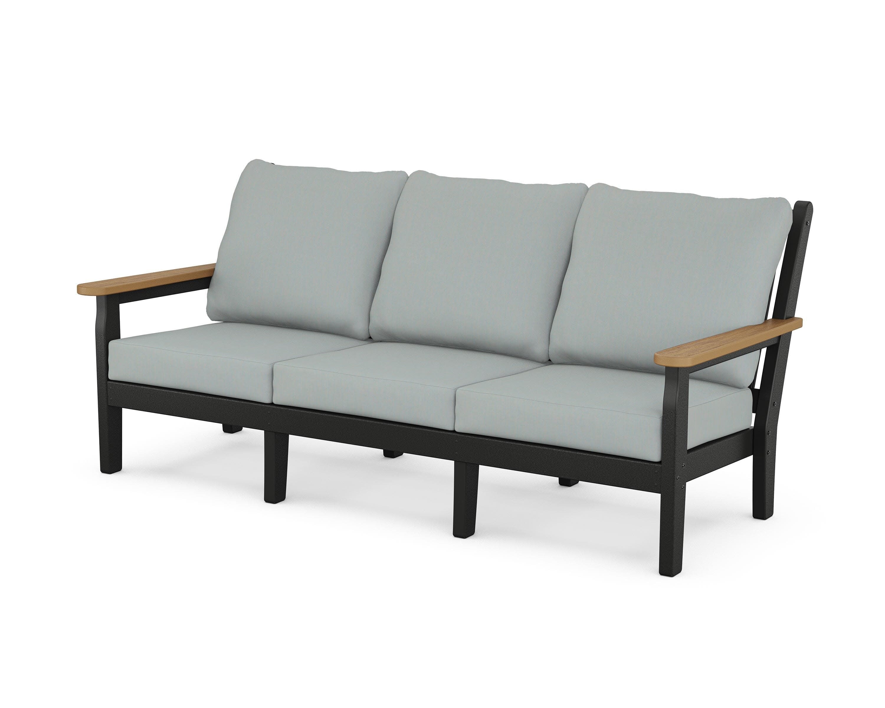 Chippendale Deep Seating Sofa in Black / Natural / Spa