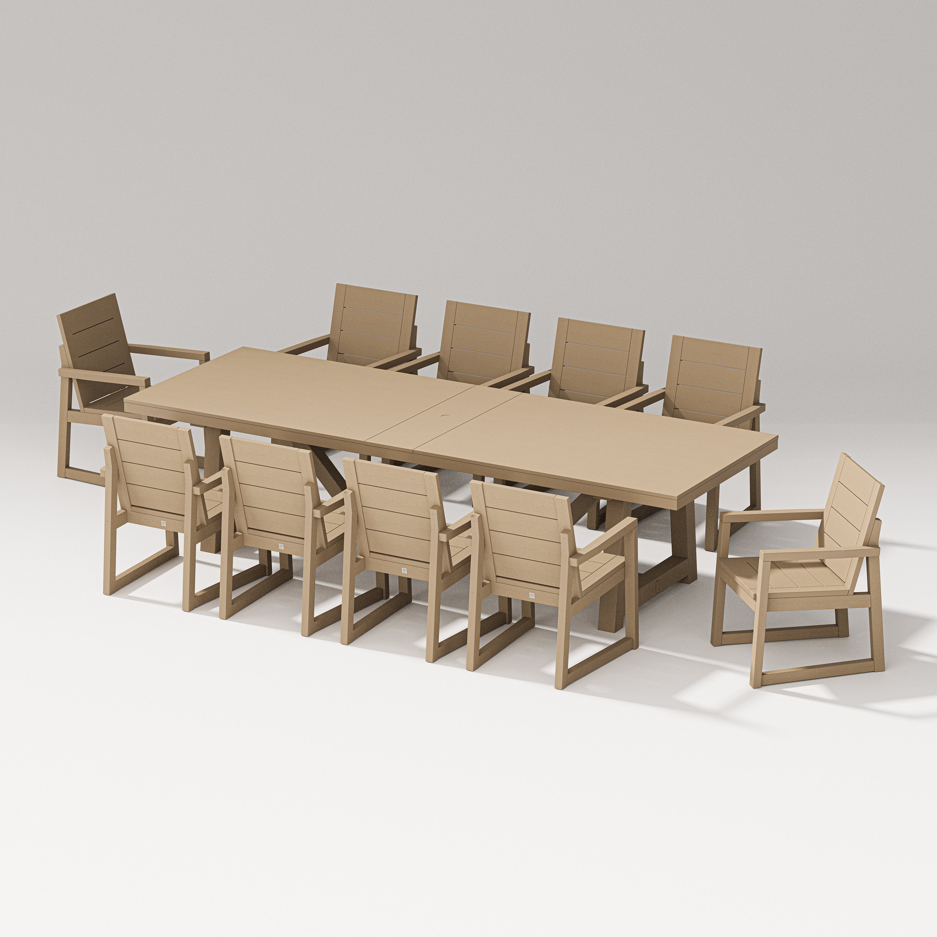 Elevate 11-Piece A-Frame Table Dining Set in Vintage Sahara