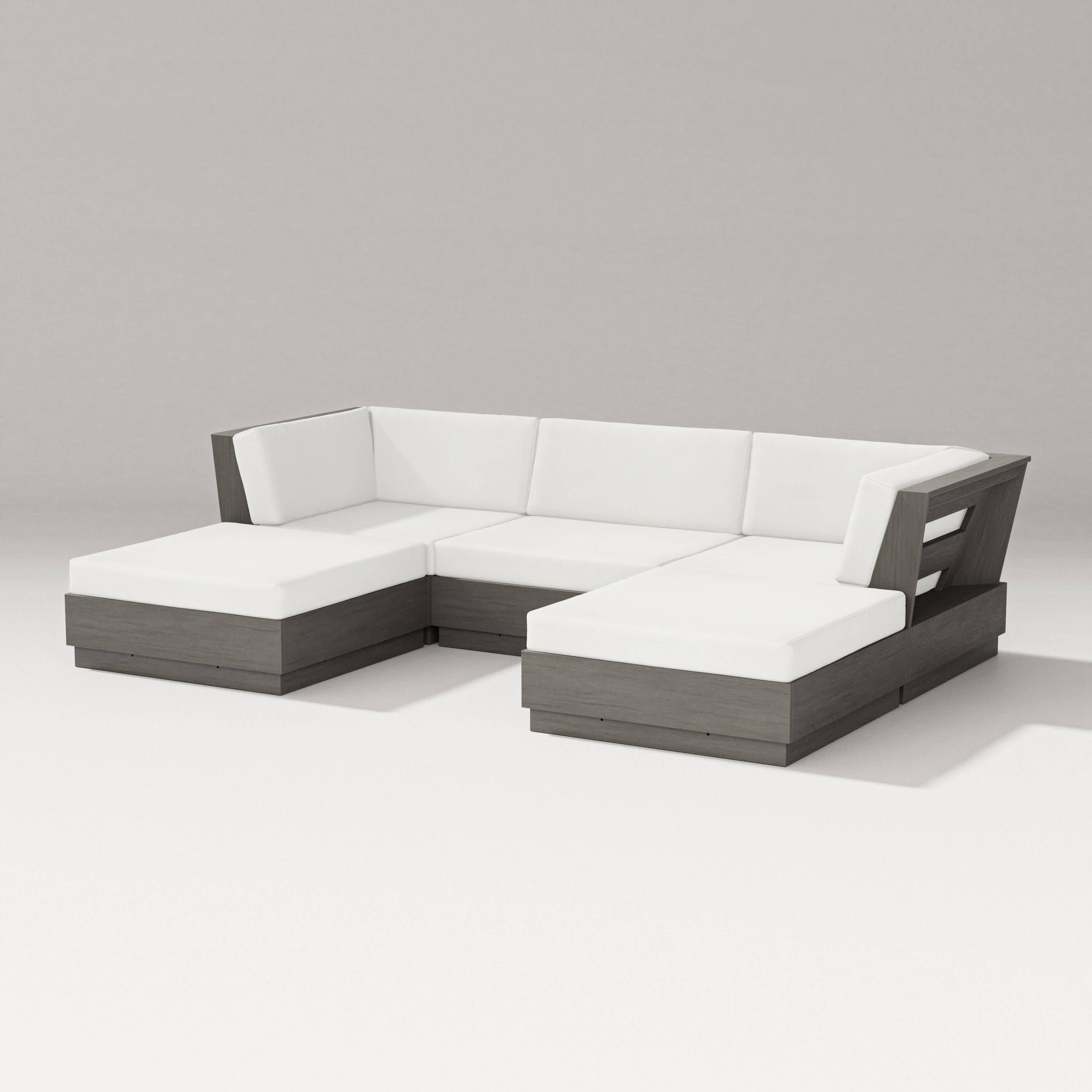 Elevate Double Chaise Sectional in Driftwood / Natural Linen
