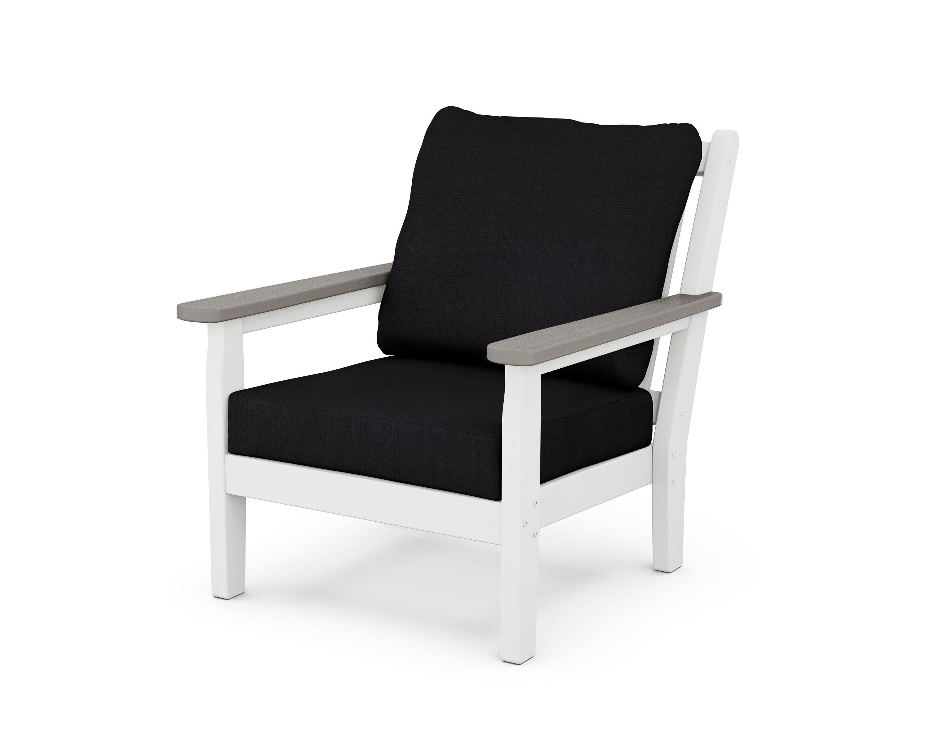 Chippendale Deep Seating Chair in White / Driftwood / Midnight Linen