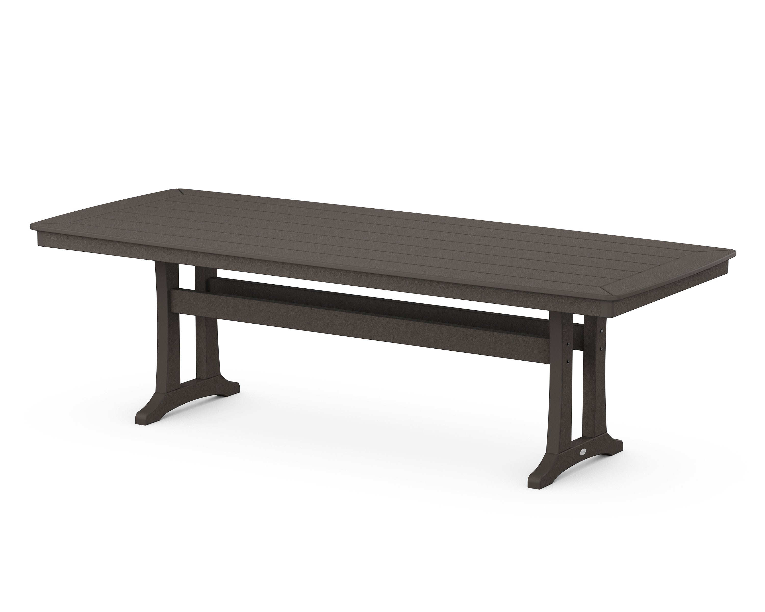 Nautical Trestle 39" x 97" Dining Table in Vintage Coffee