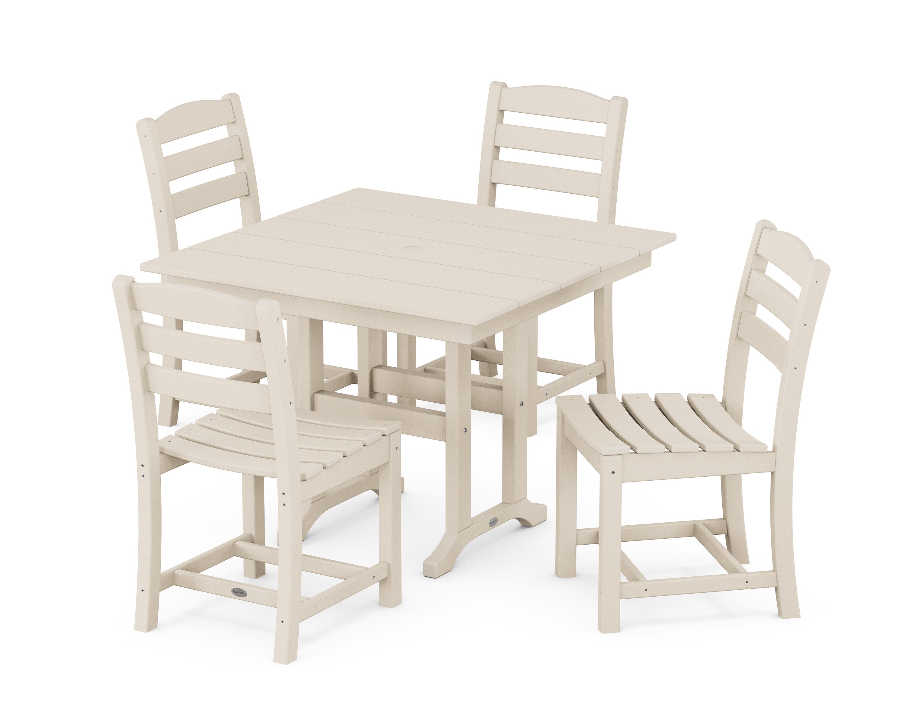 La Casa Caf Side Chair 5-Piece Farmhouse Dining Set in Sand