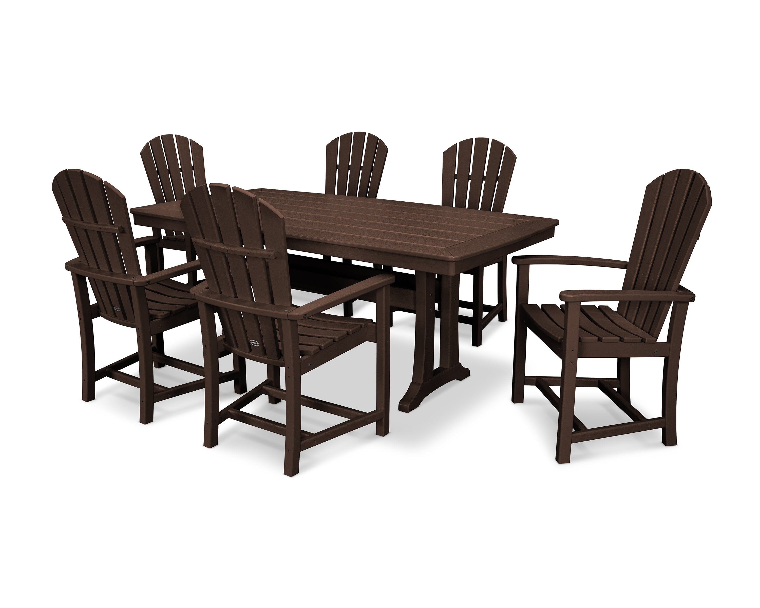 Palm Coast 7-Piece Dining Set with Trestle Legs in Mahogany