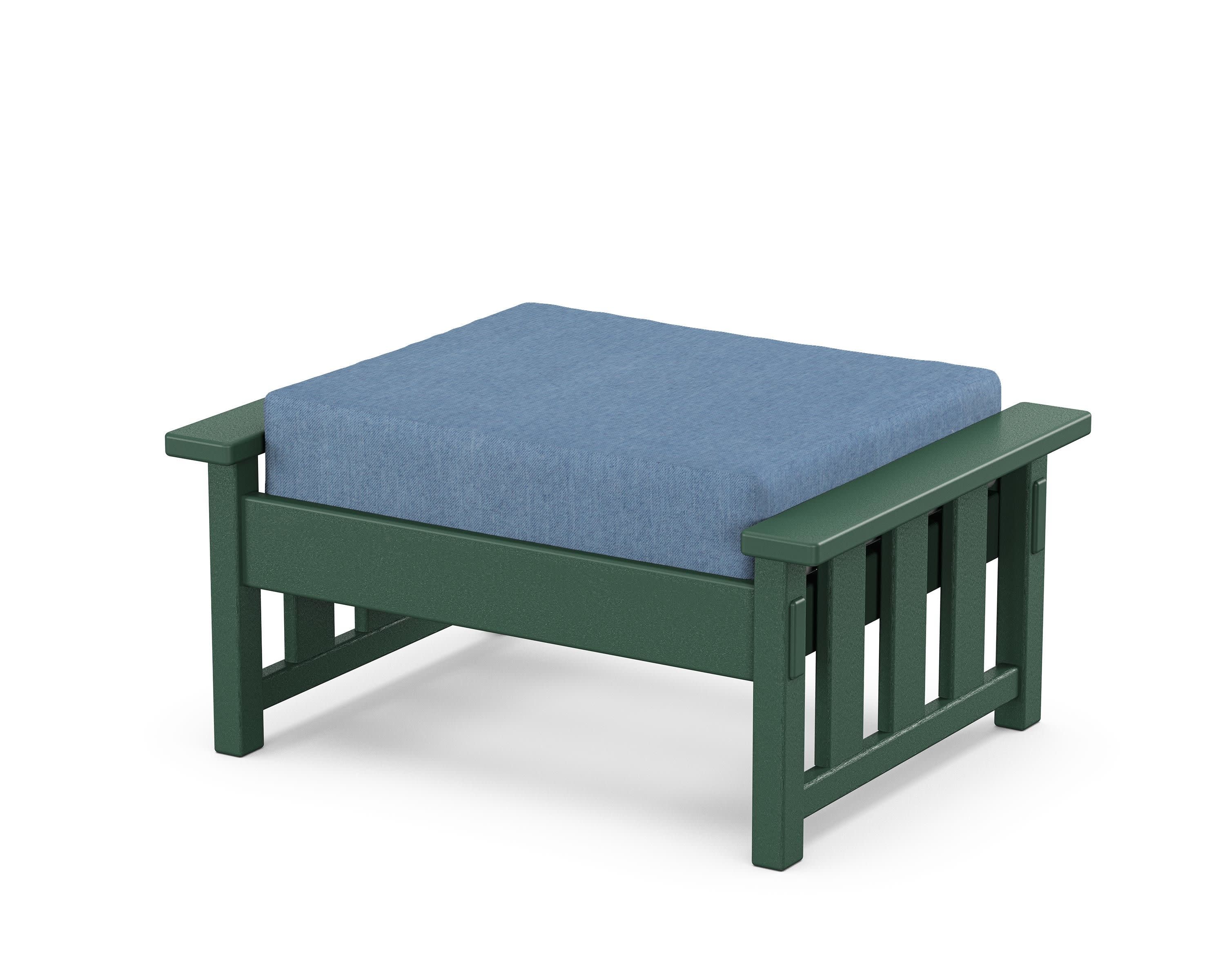 Acadia Deep Seating Ottoman in Green / Sky Blue