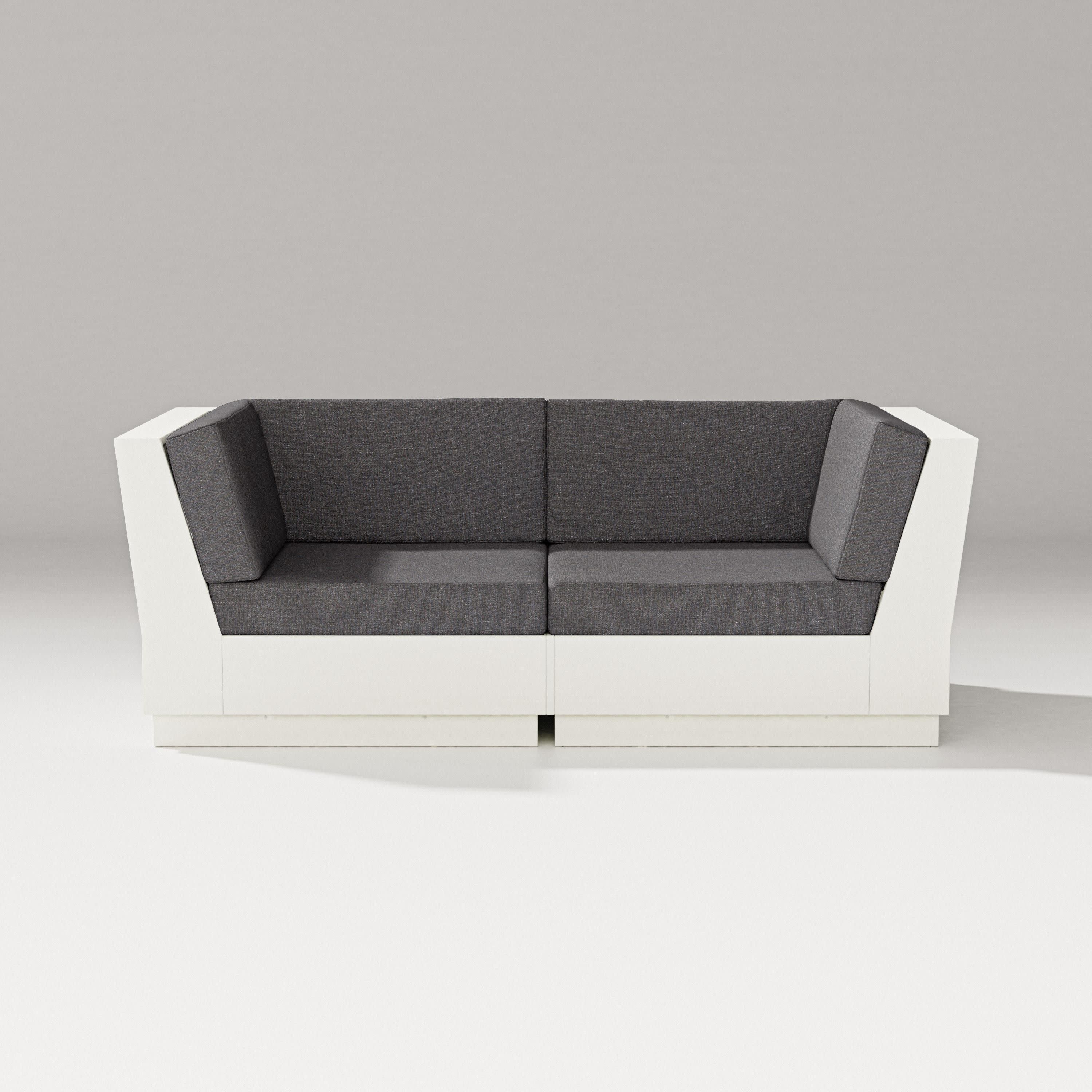 Elevate Loveseat Sectional in Vintage White / Ash Charcoal
