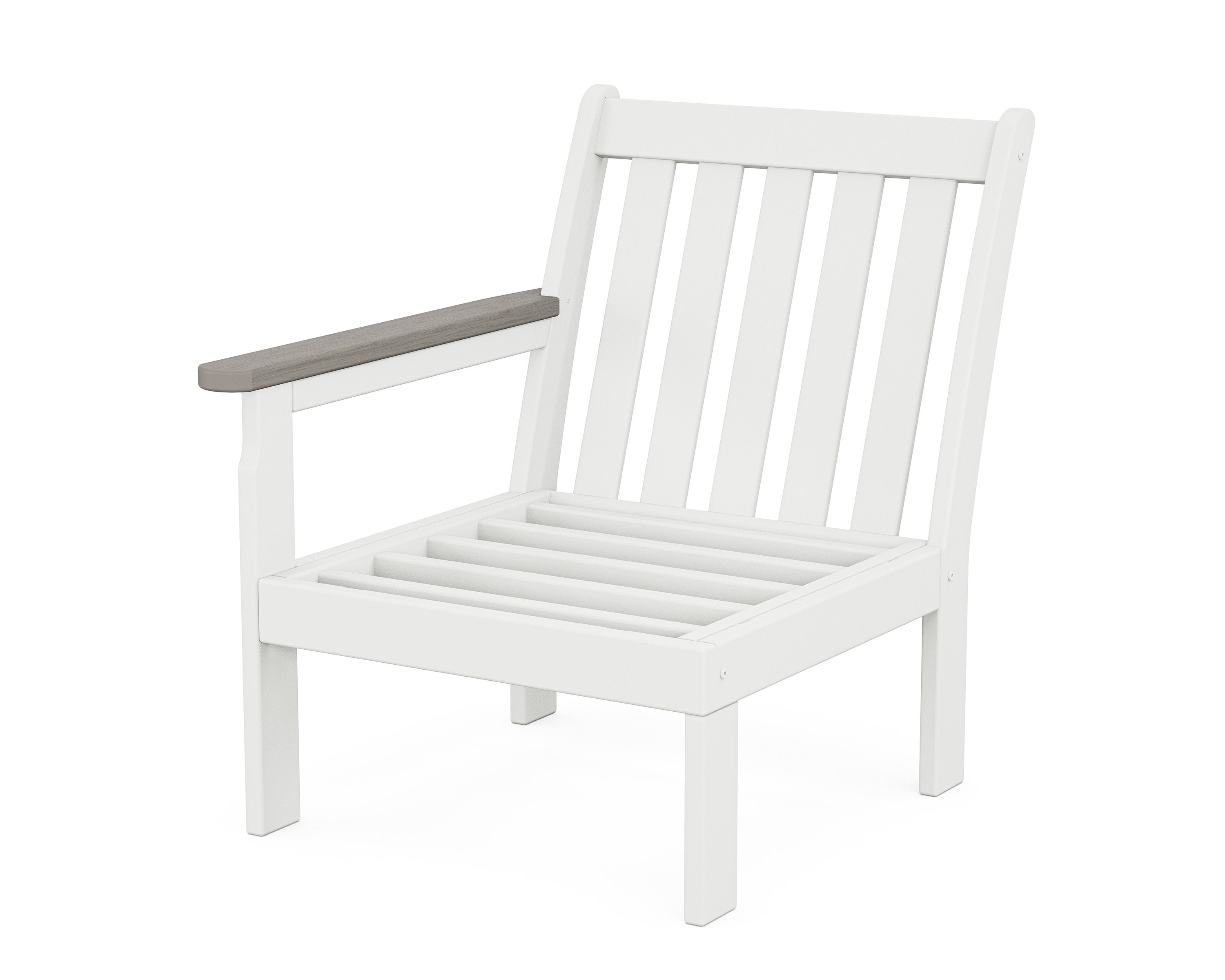 Vineyard Modular Left Arm Chair Frame in White / Driftwood