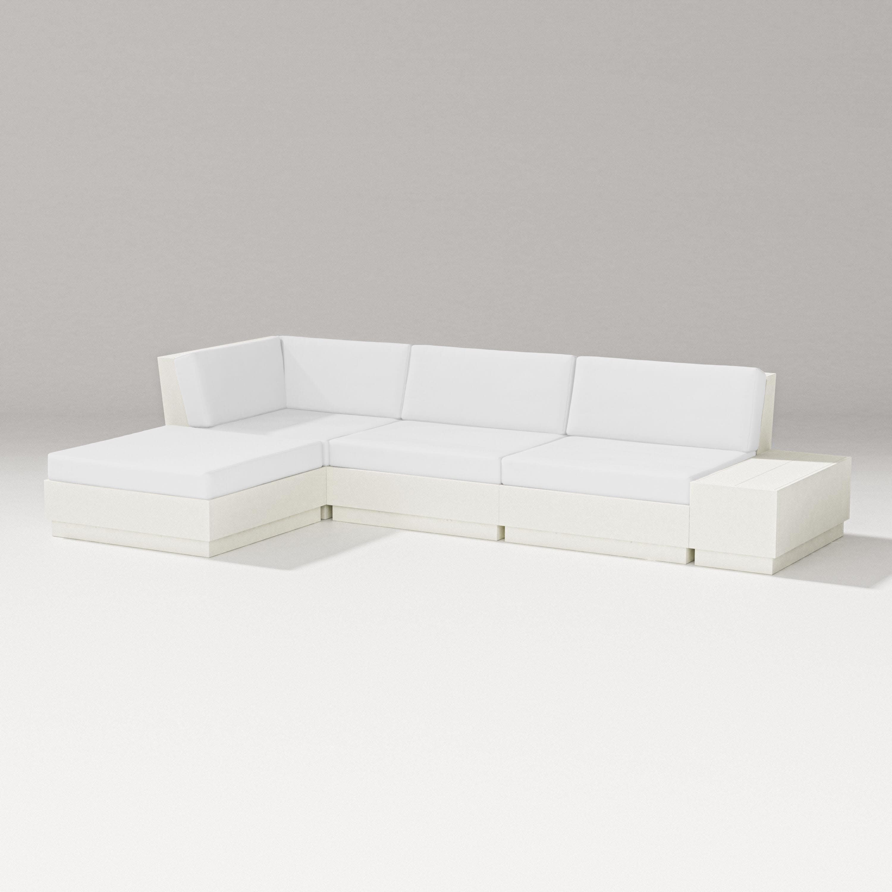 Elevate Chaise Sectional in Vintage White / Natural