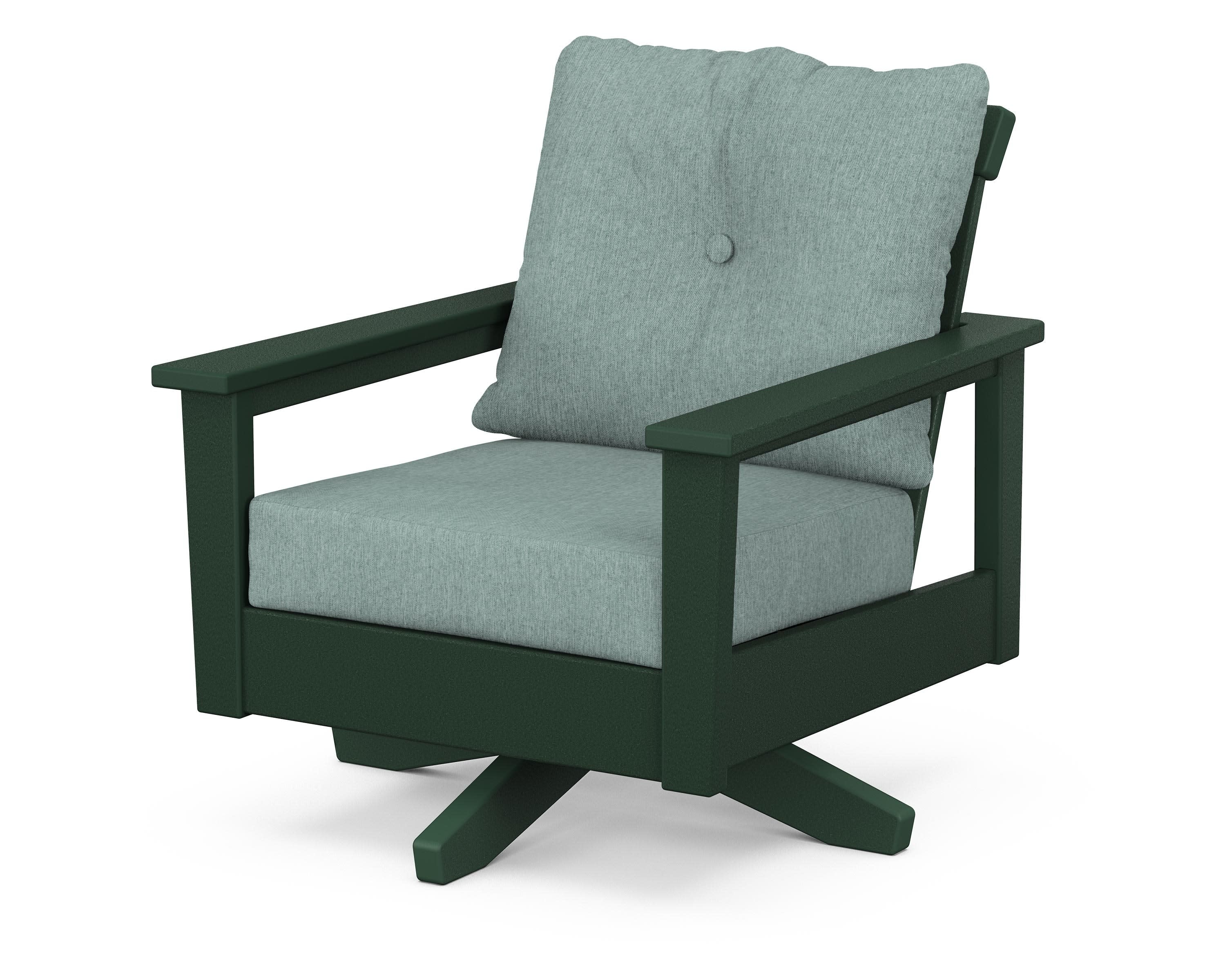 Prescott Deep Seating Swivel Chair in Green / Glacier Spa