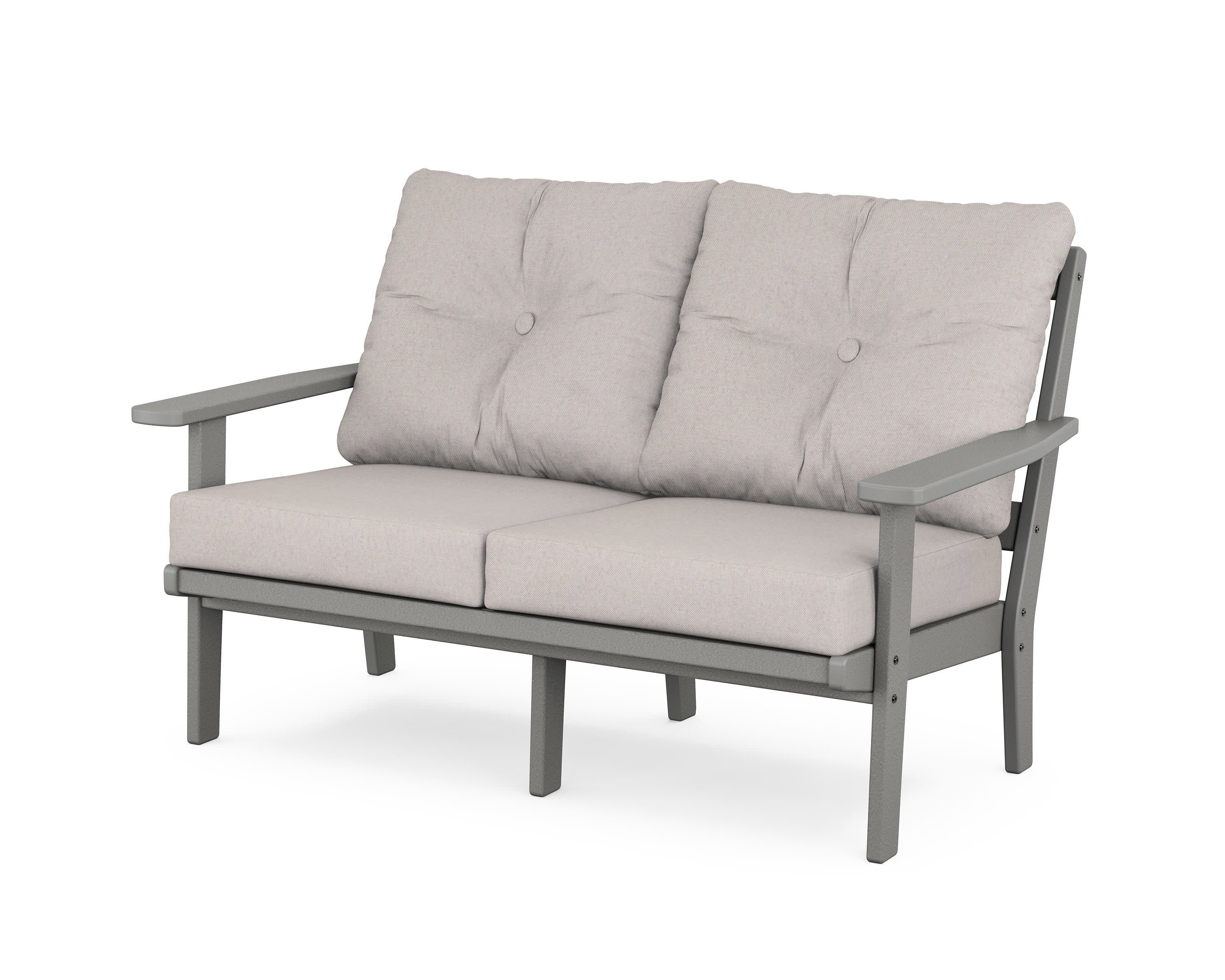 Oxford Deep SeatingLoveseat in Slate Grey / Dune Burlap