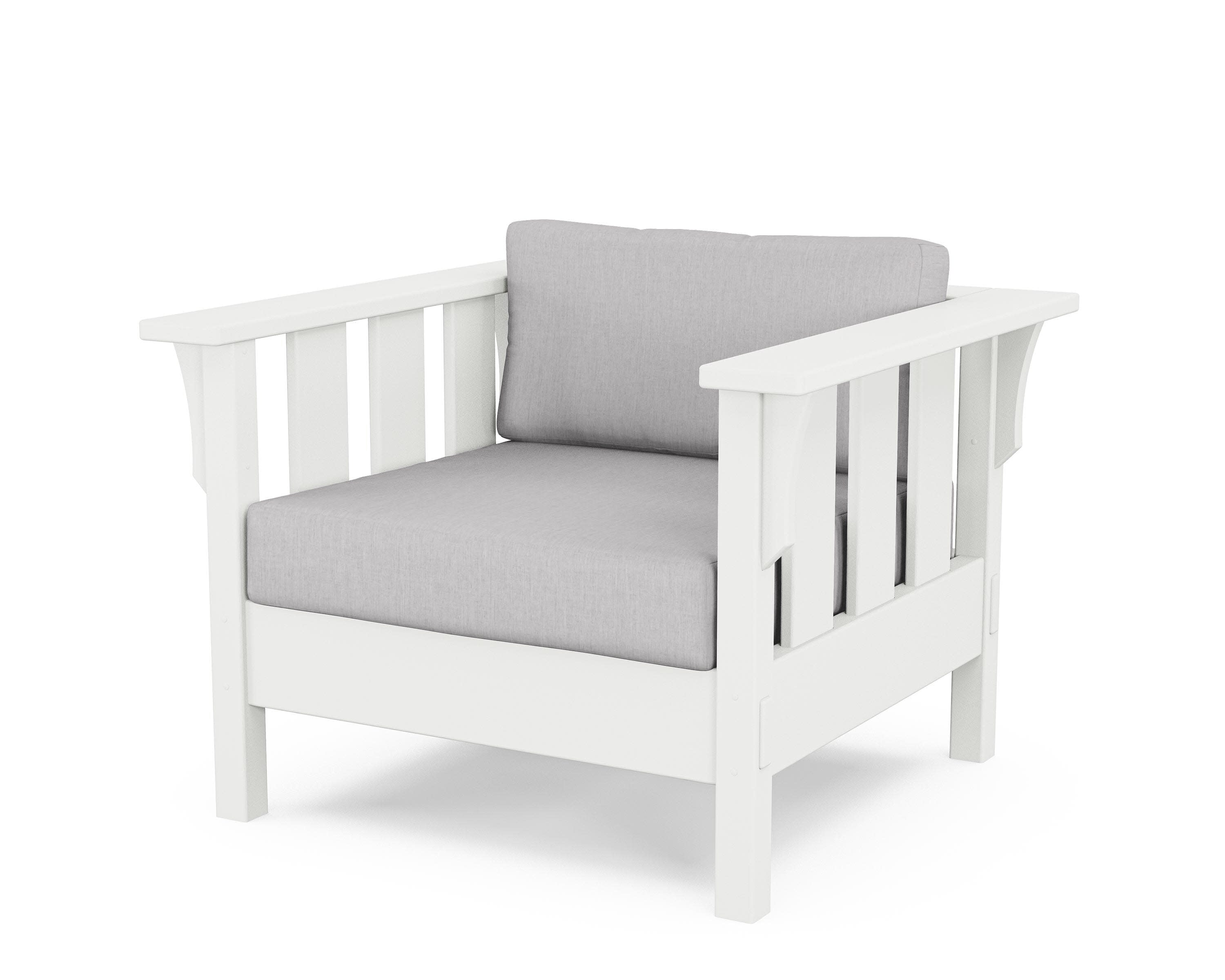 Acadia Deep Seating Chair in White / Granite