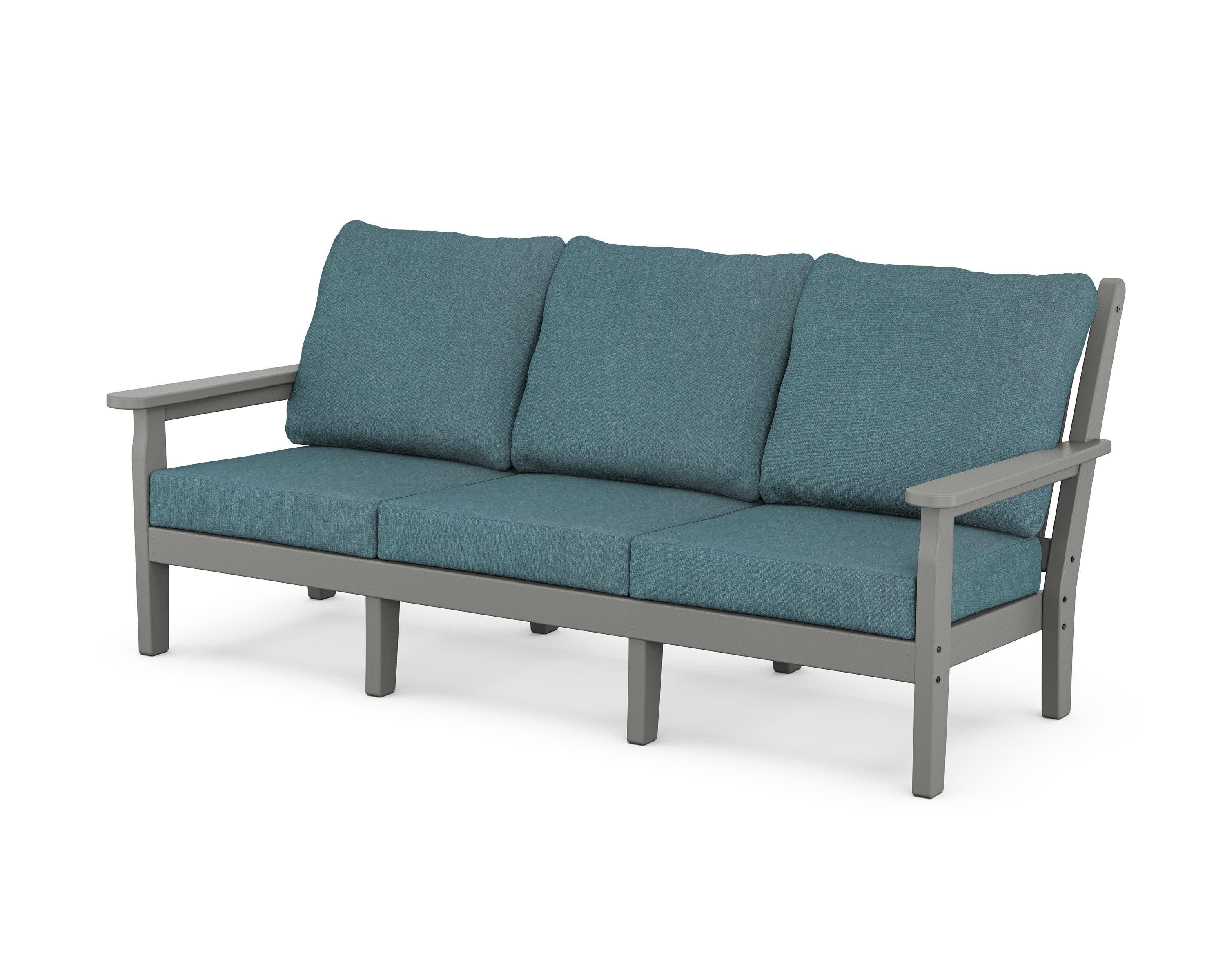 Chippendale Deep Seating Sofa in Slate Grey / Ocean Teal