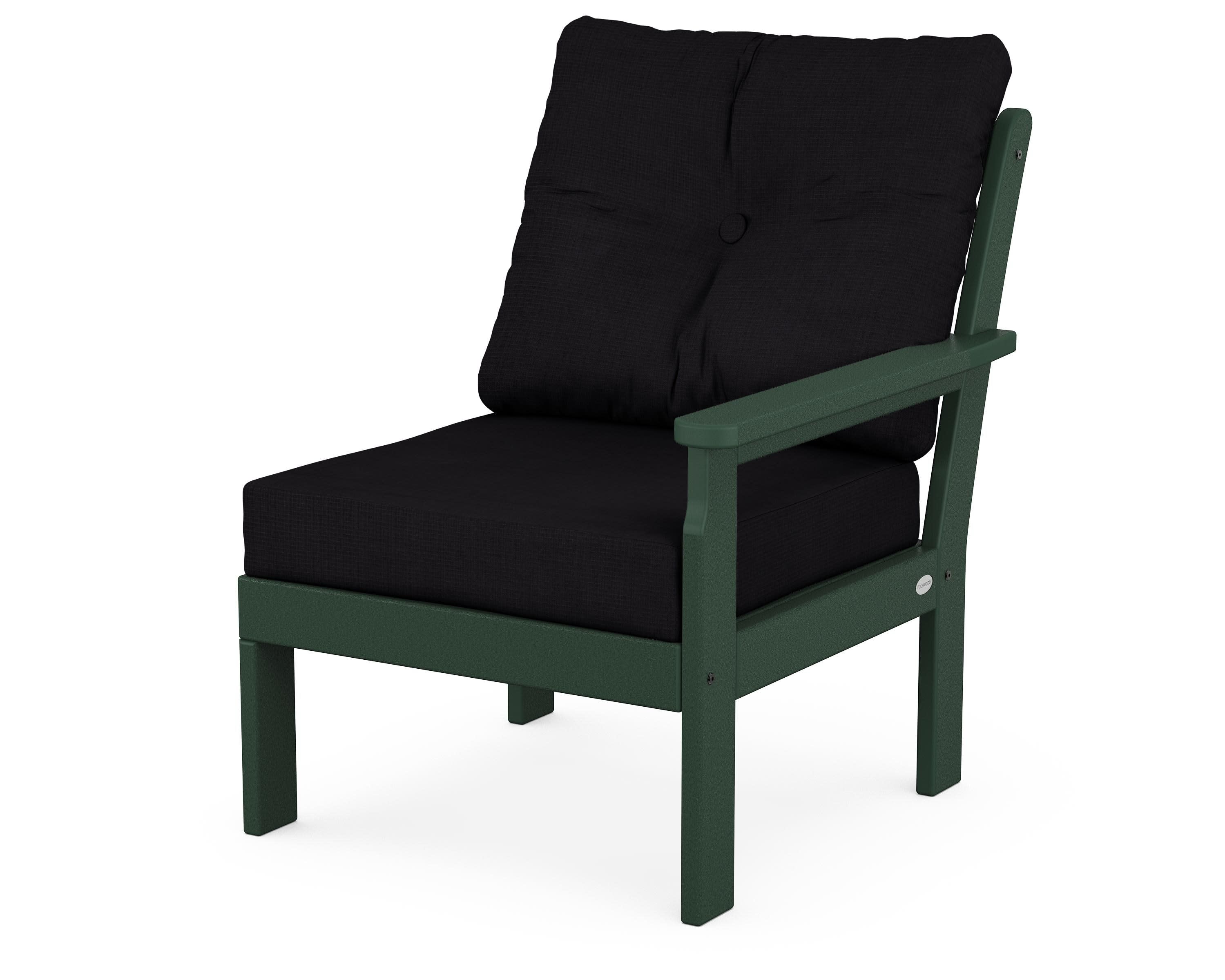 Vineyard Modular Right Arm Chair in Green / Midnight Linen