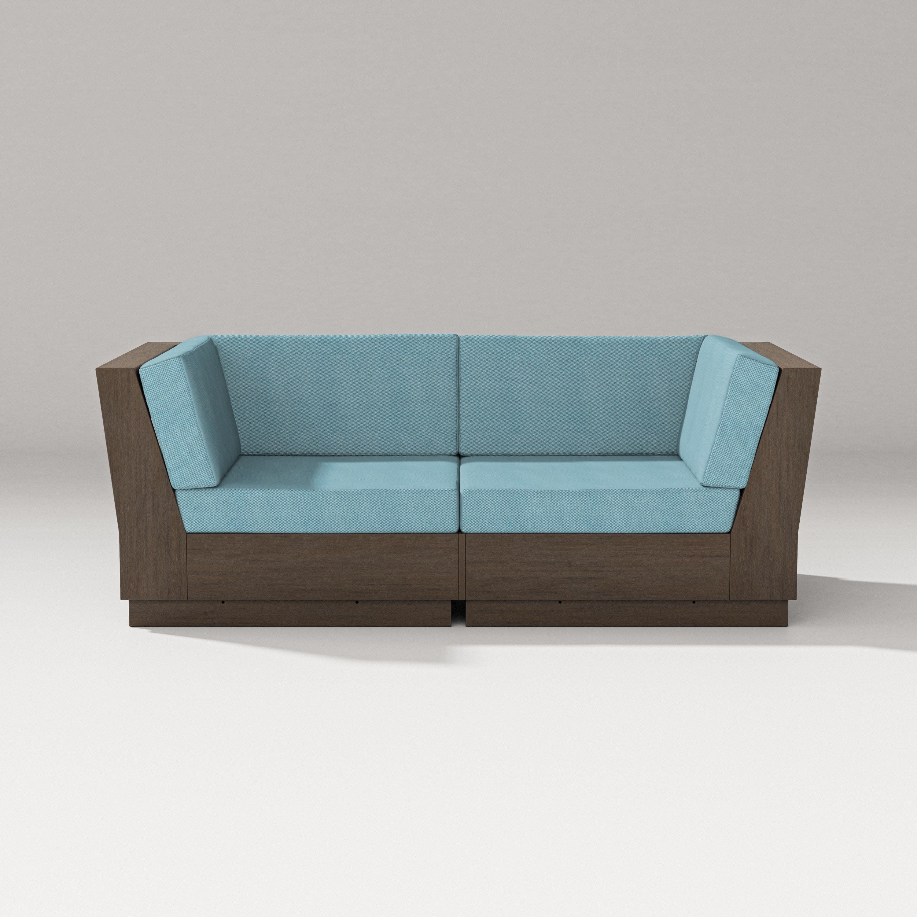 Elevate Loveseat Sectional in Kona / Lattice Sky Blue