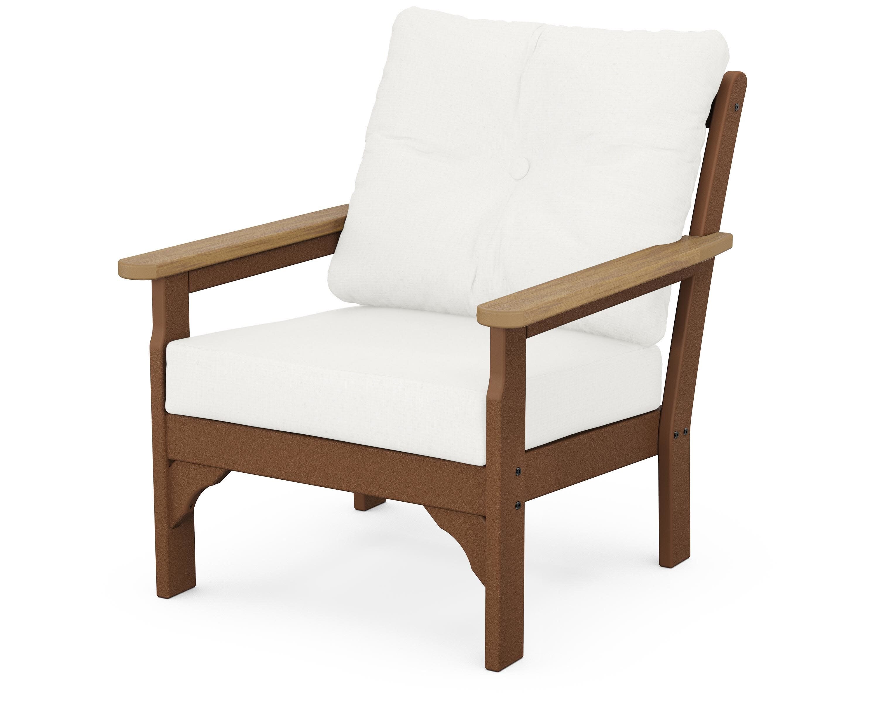 Vineyard Deep Seating Chair in Teak / Natural / Natural Linen