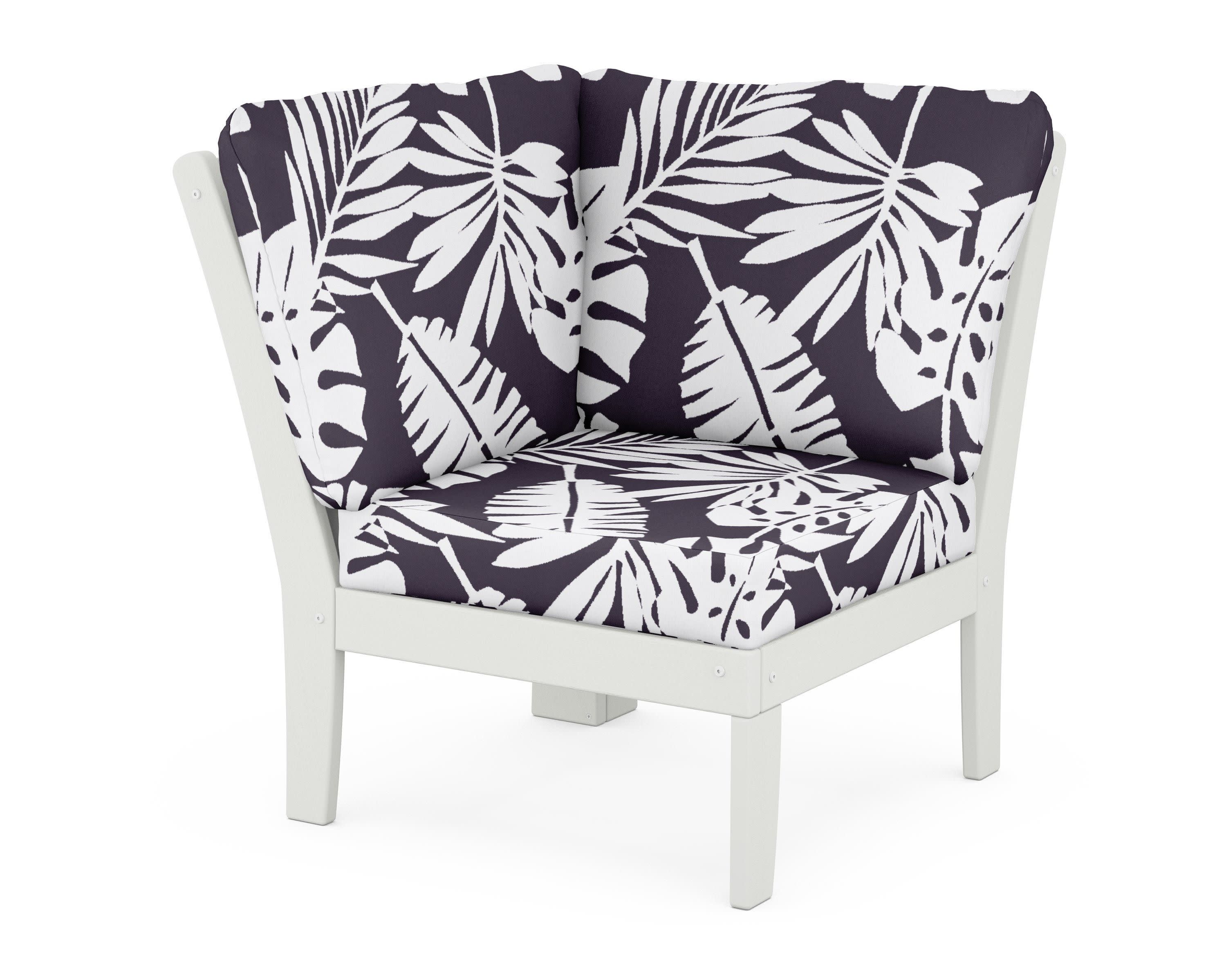 Braxton Modular Corner Chair in Vintage White / Leaf Navy