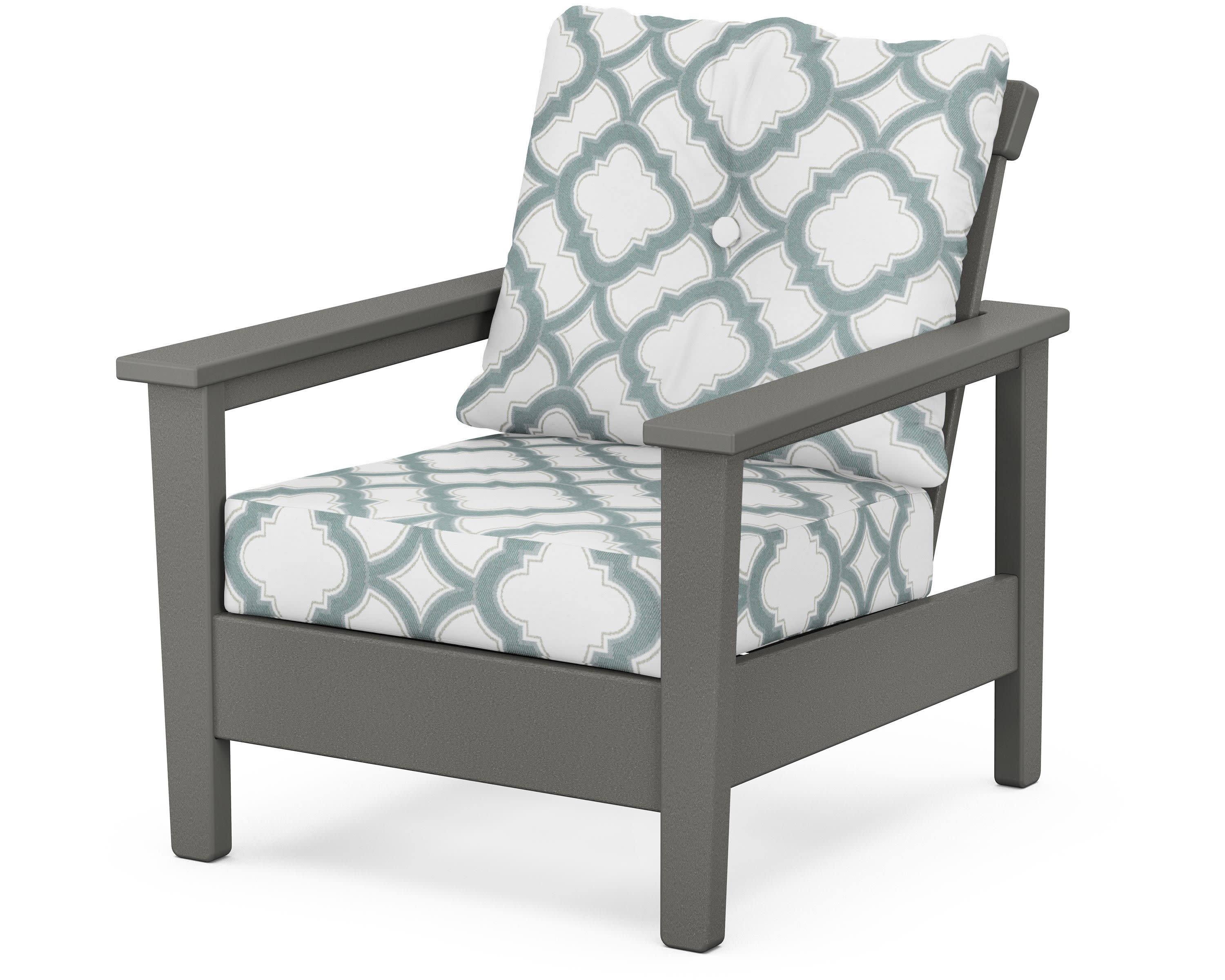 Prescott Deep Seating Chair in Slate Grey / Trellis Glacier Spa