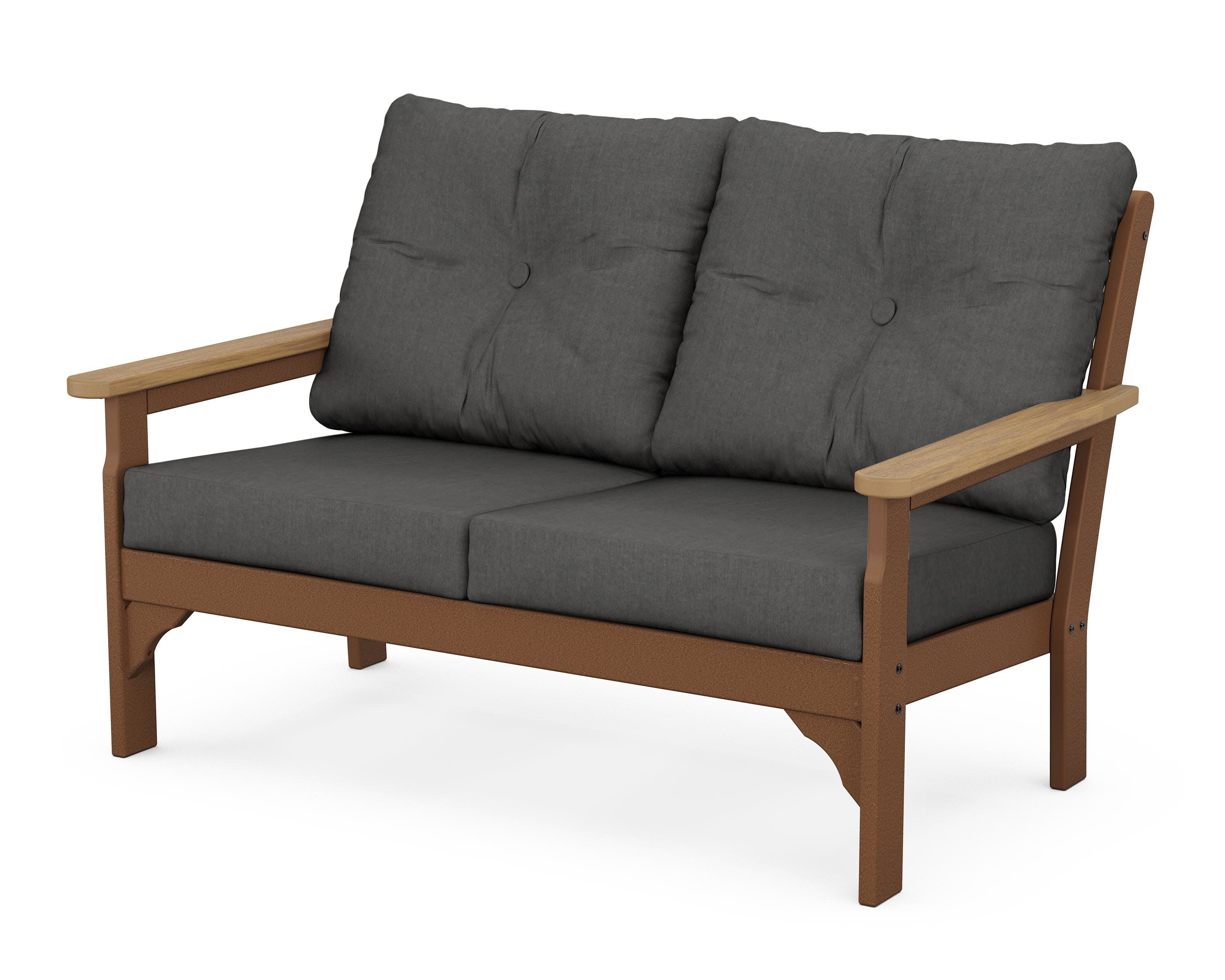 Vineyard Deep Seating Loveseat in Teak / Natural / Spectrum Carbon
