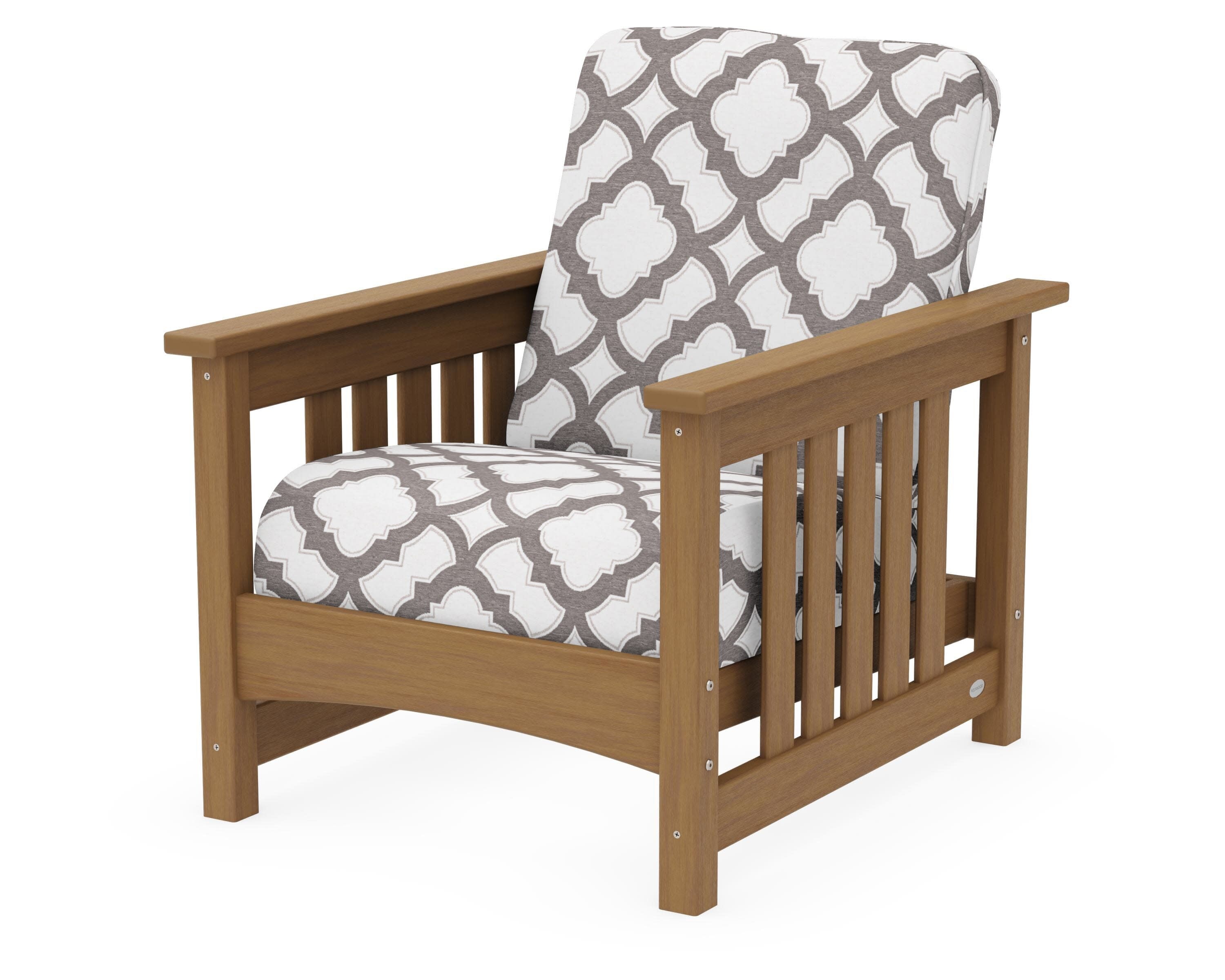 Club Mission Chair in Natural / Trellis Grey Mist