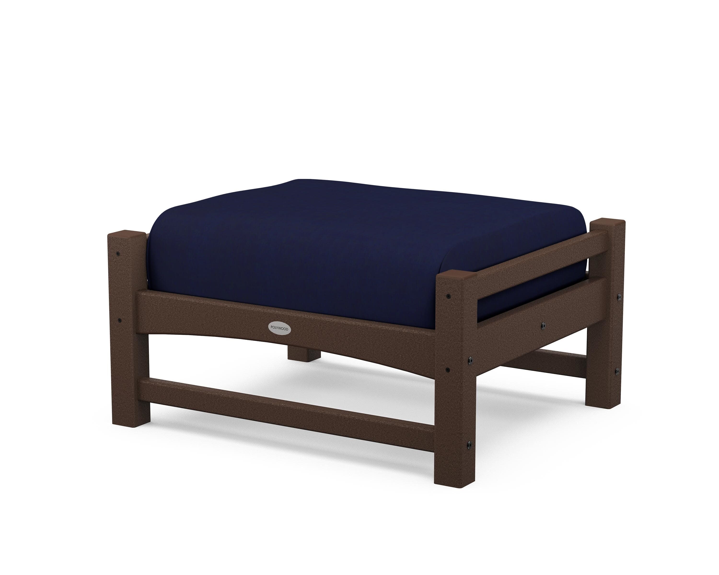 Club Ottoman in Mahogany / Navy