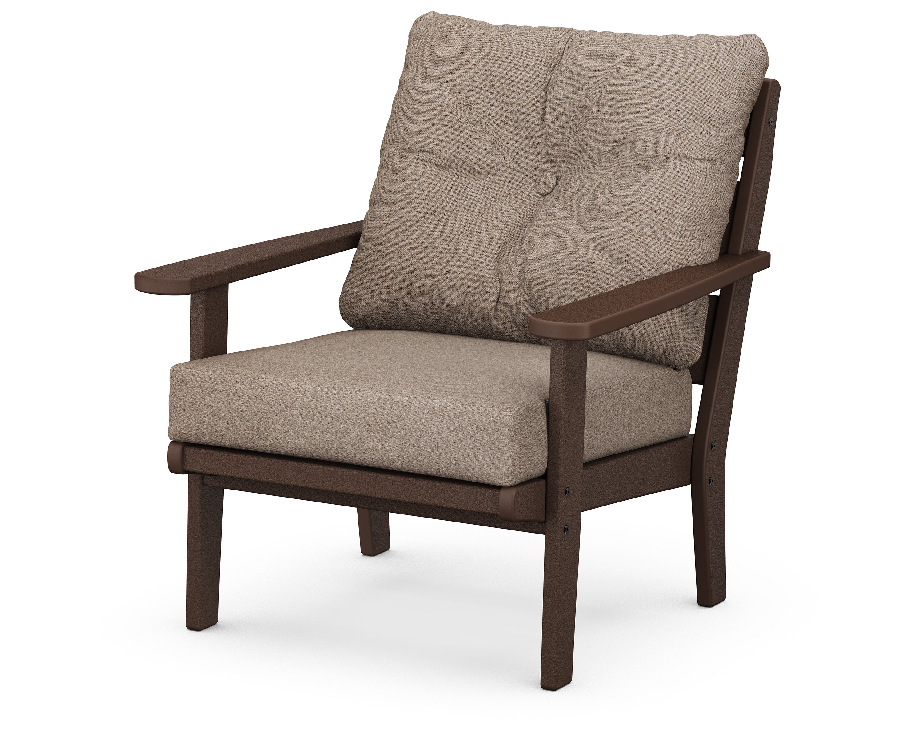 Lakeside Deep Seating Chair in Mahogany / Spiced Burlap