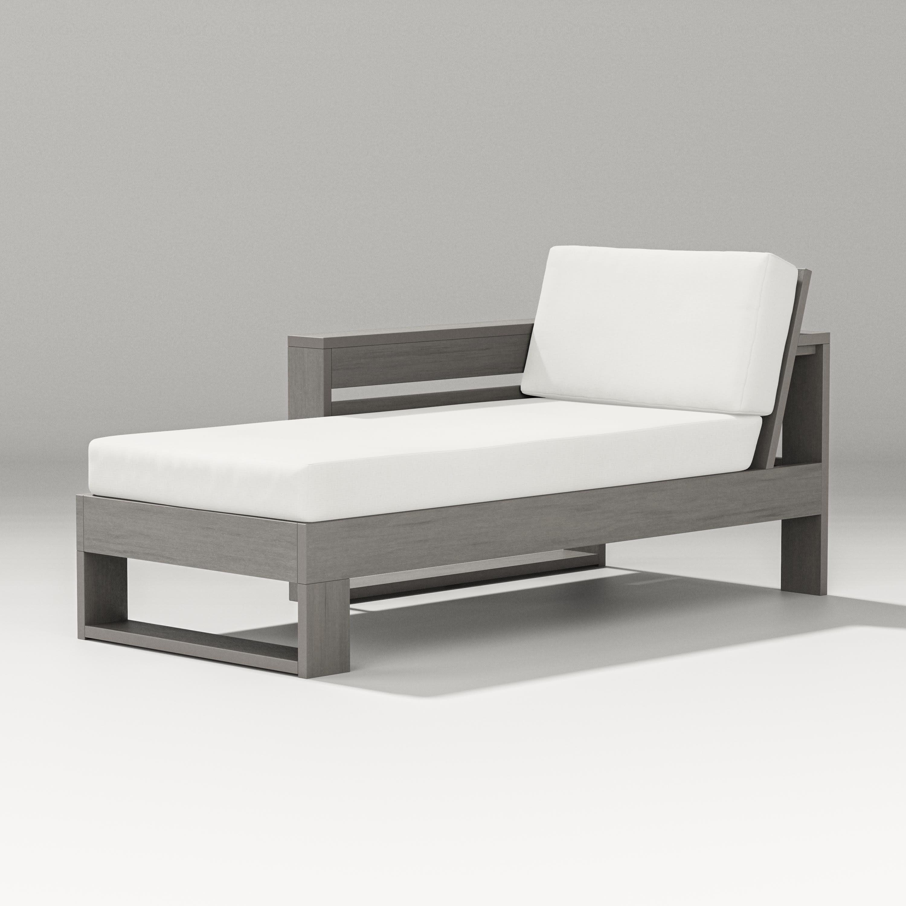 Latitude Modular Left Arm Chaise in Driftwood / Natural Linen