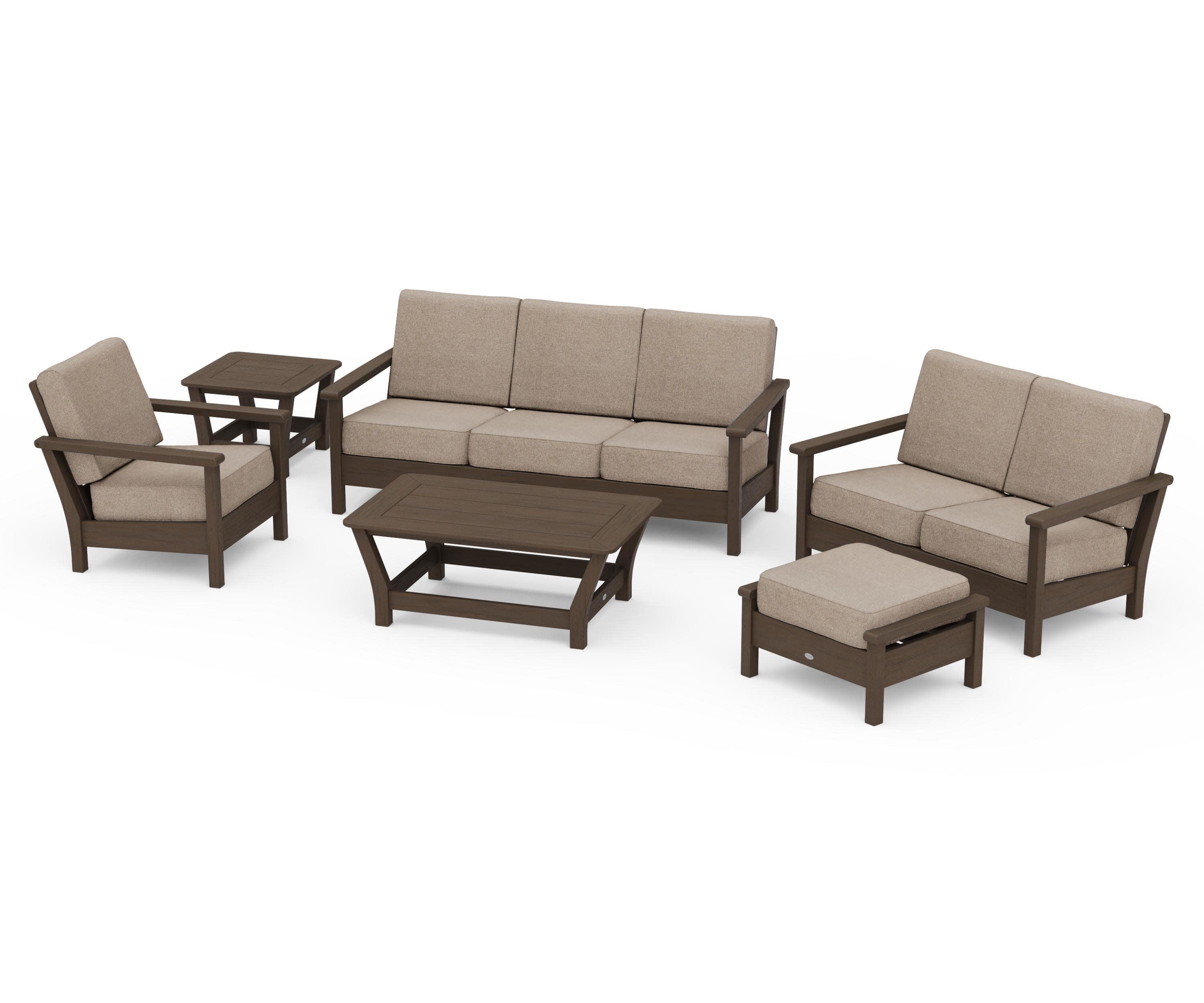Harbour 6-Piece Outdoor Living Set in Kona / Spiced Burlap