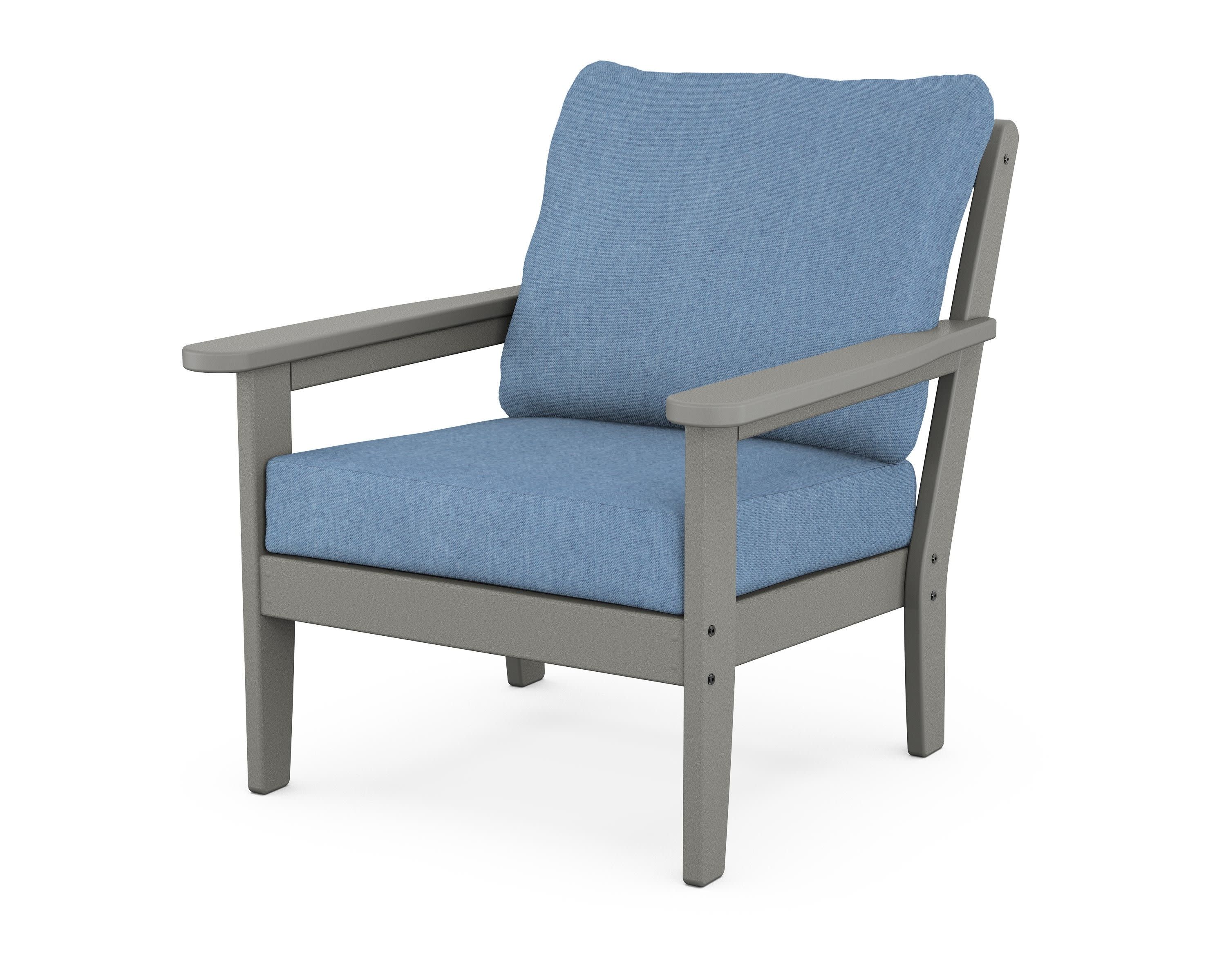 Cottage Deep Seating Chair in Slate Grey / Sky Blue