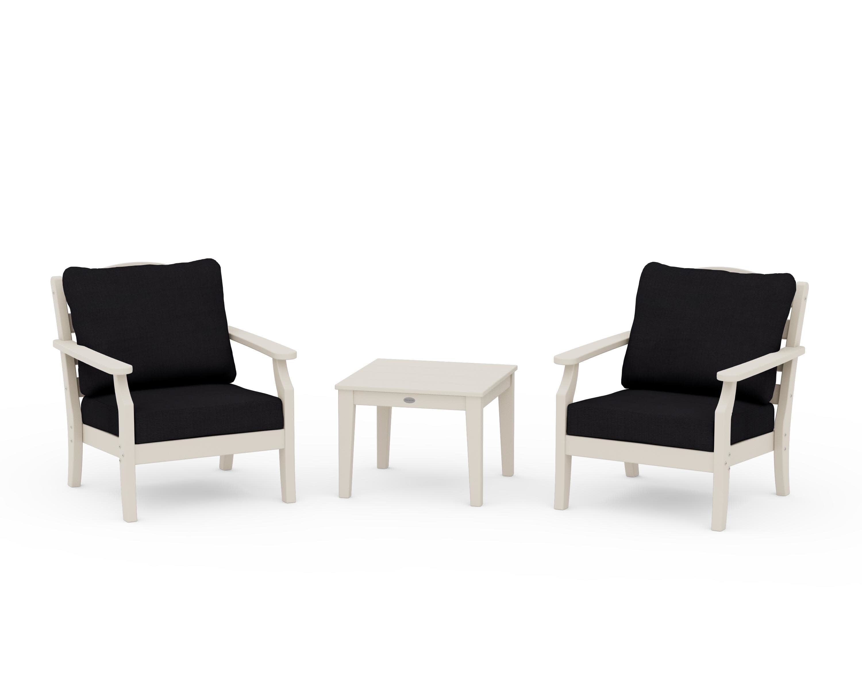 Savannah 3-Piece Deep Seating Set in Sand / Midnight Linen