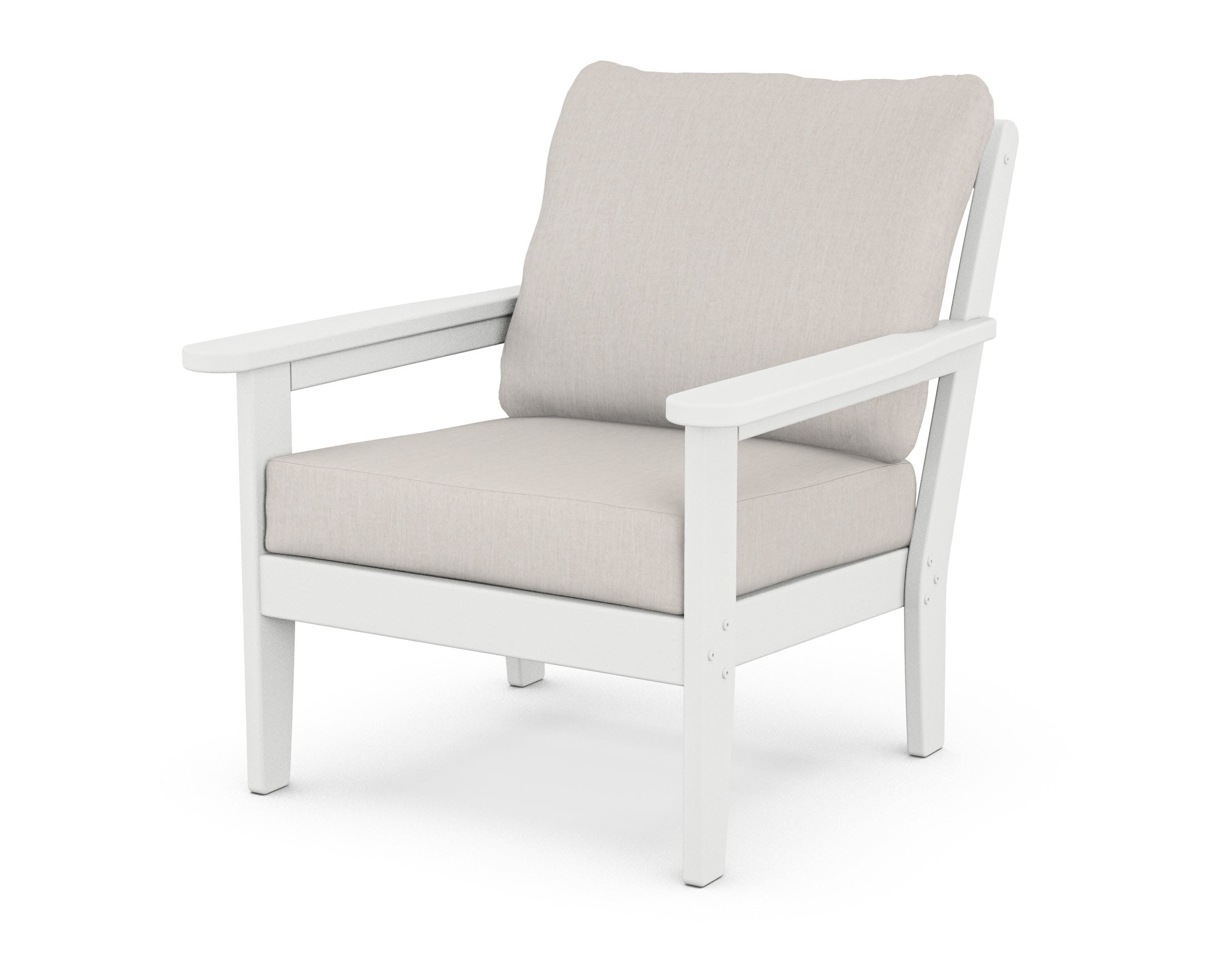 Cottage Deep Seating Chair in White / Cast Ash