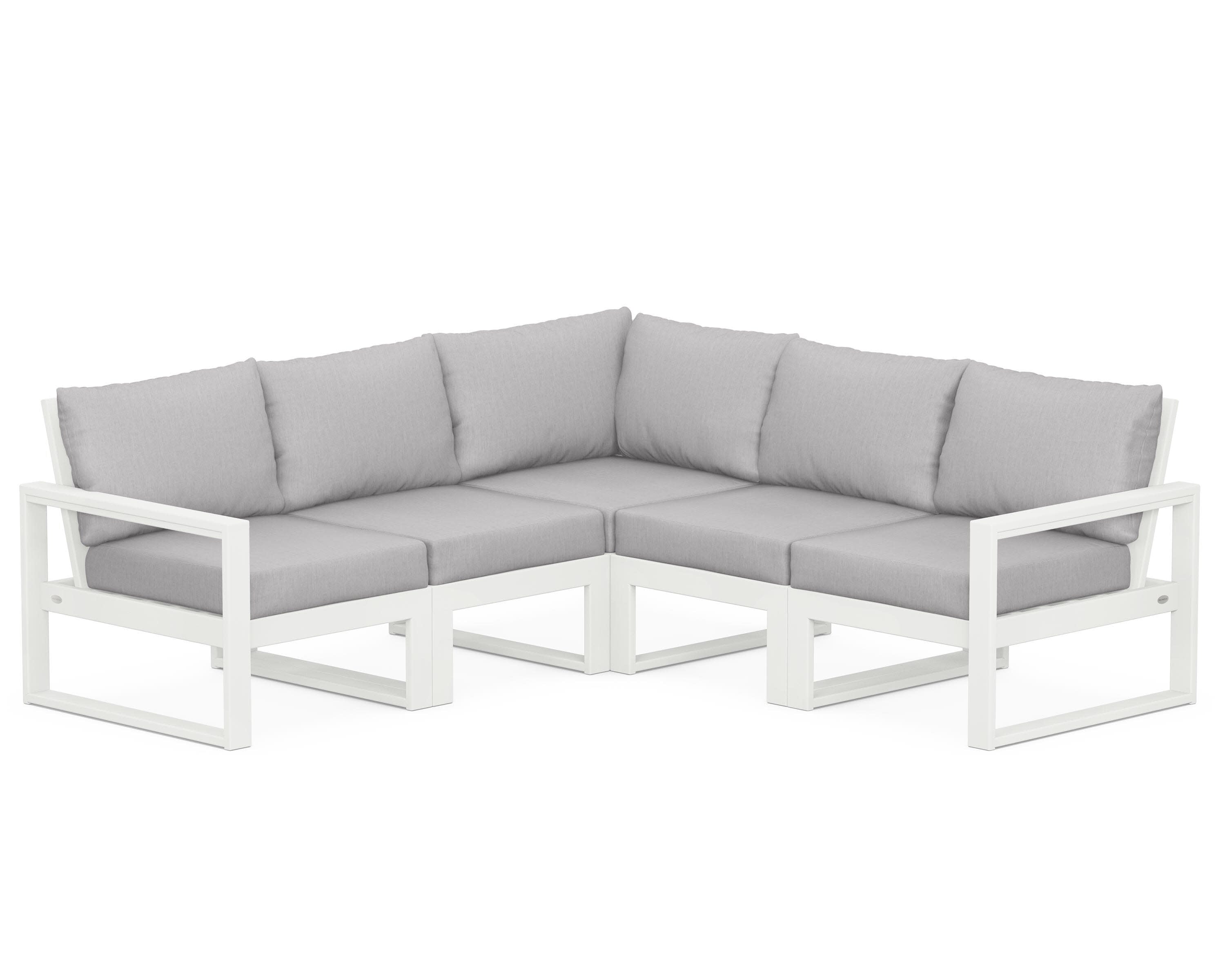 EDGE 5-Piece Modular Deep Seating Set in Vintage White / Granite