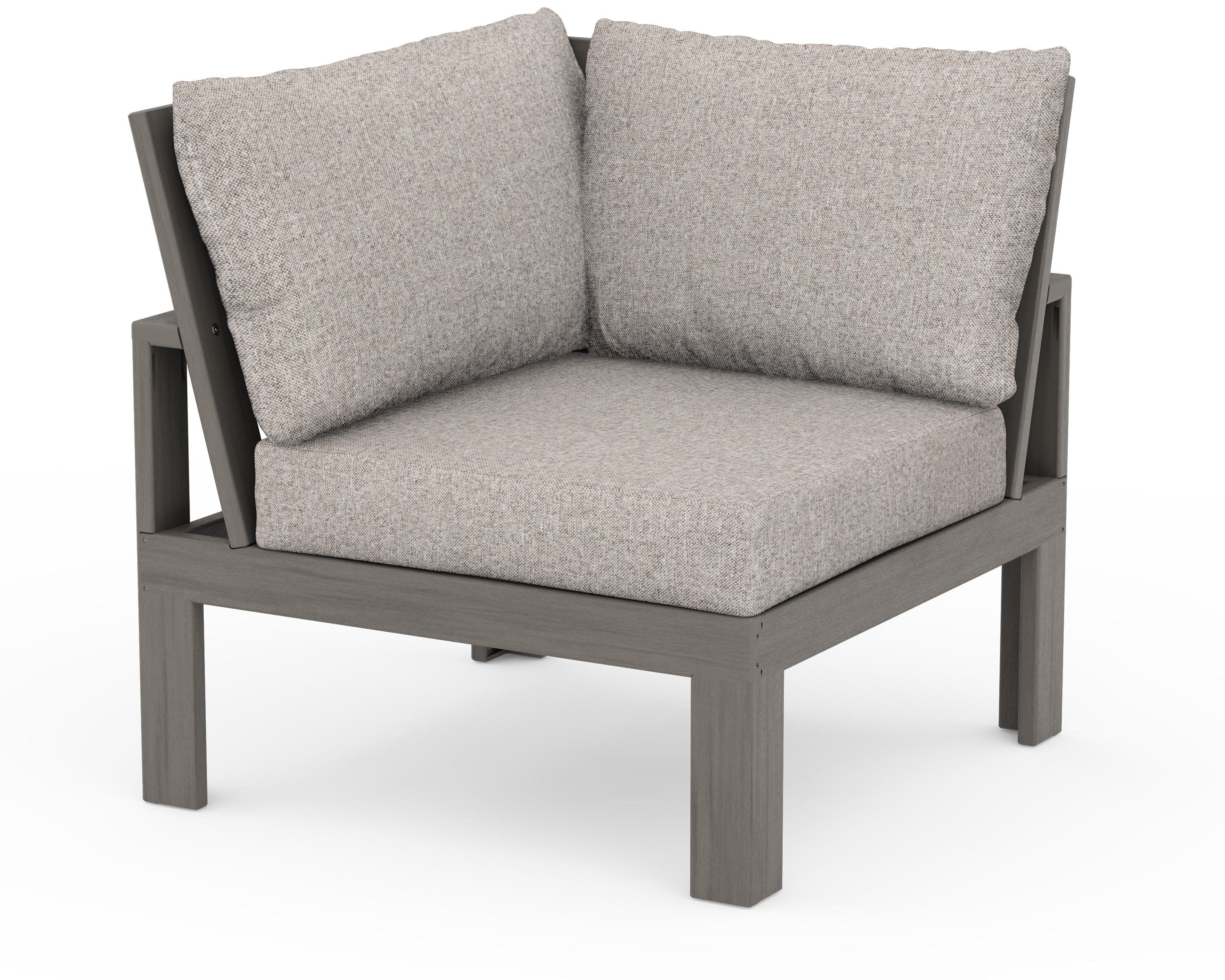 Modular Corner Chair in Driftwood / Weathered Tweed