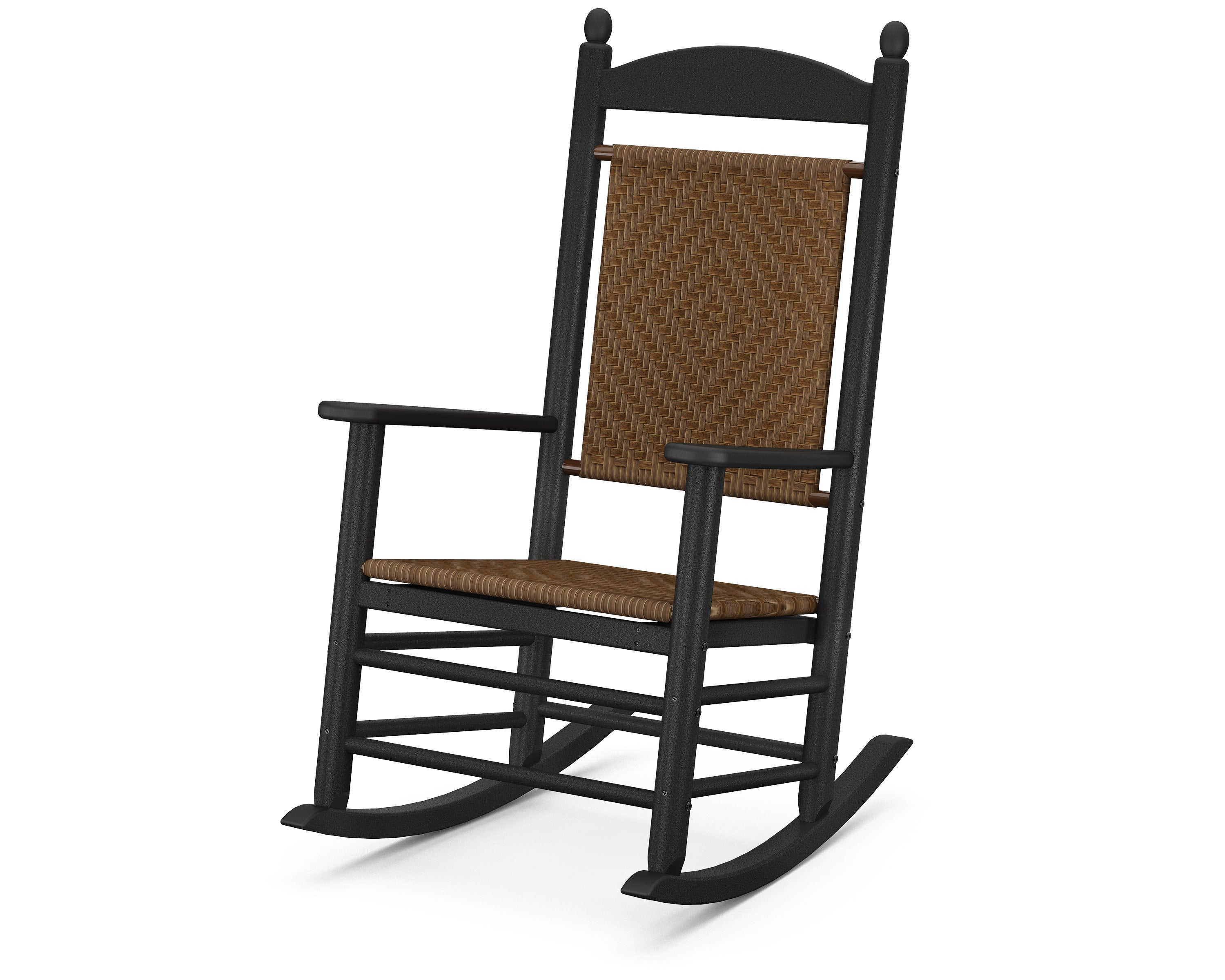 Jefferson Woven Rocking Chair in Black / Tigerwood