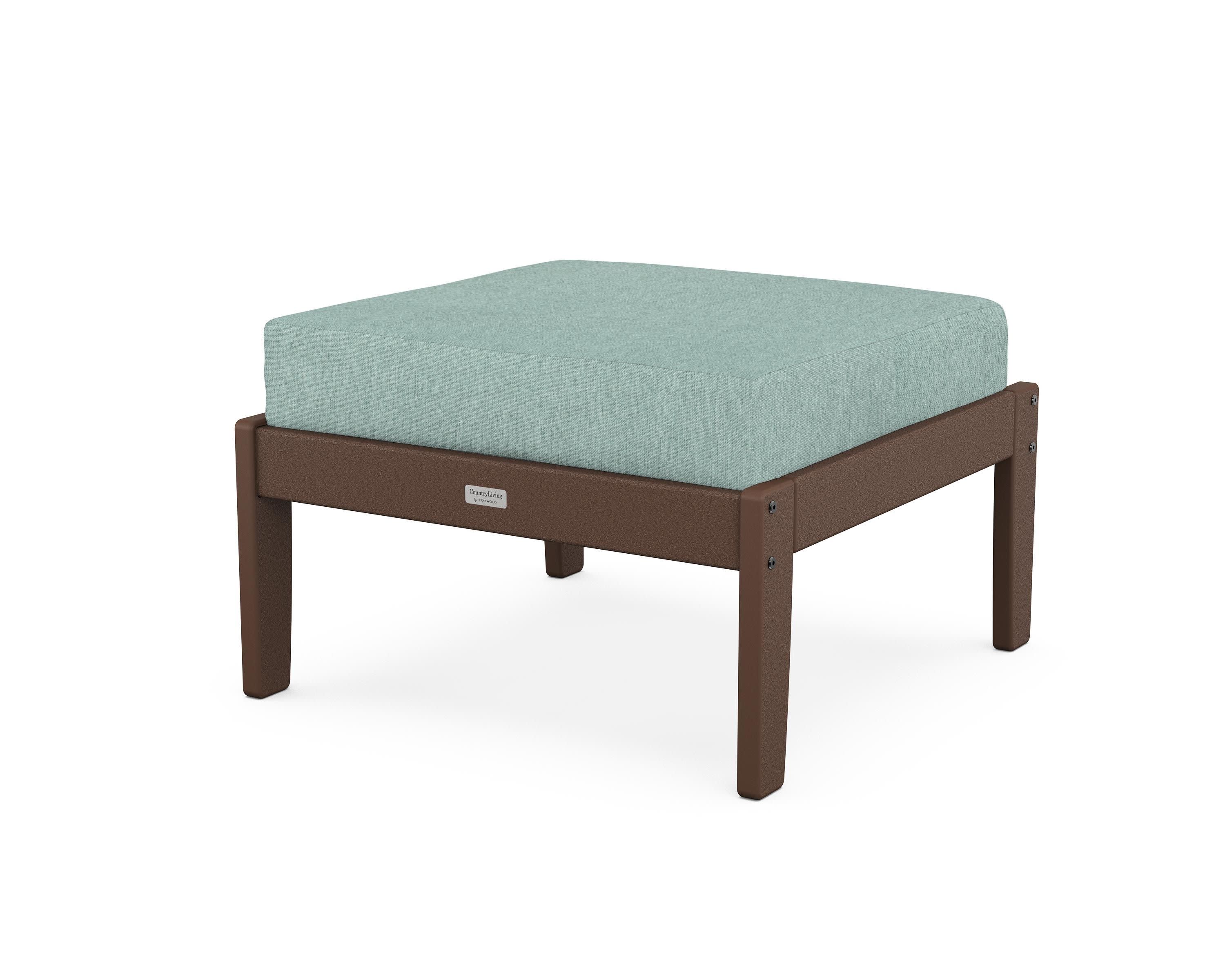 Cottage Deep Seating Ottoman in Mahogany / Glacier Spa