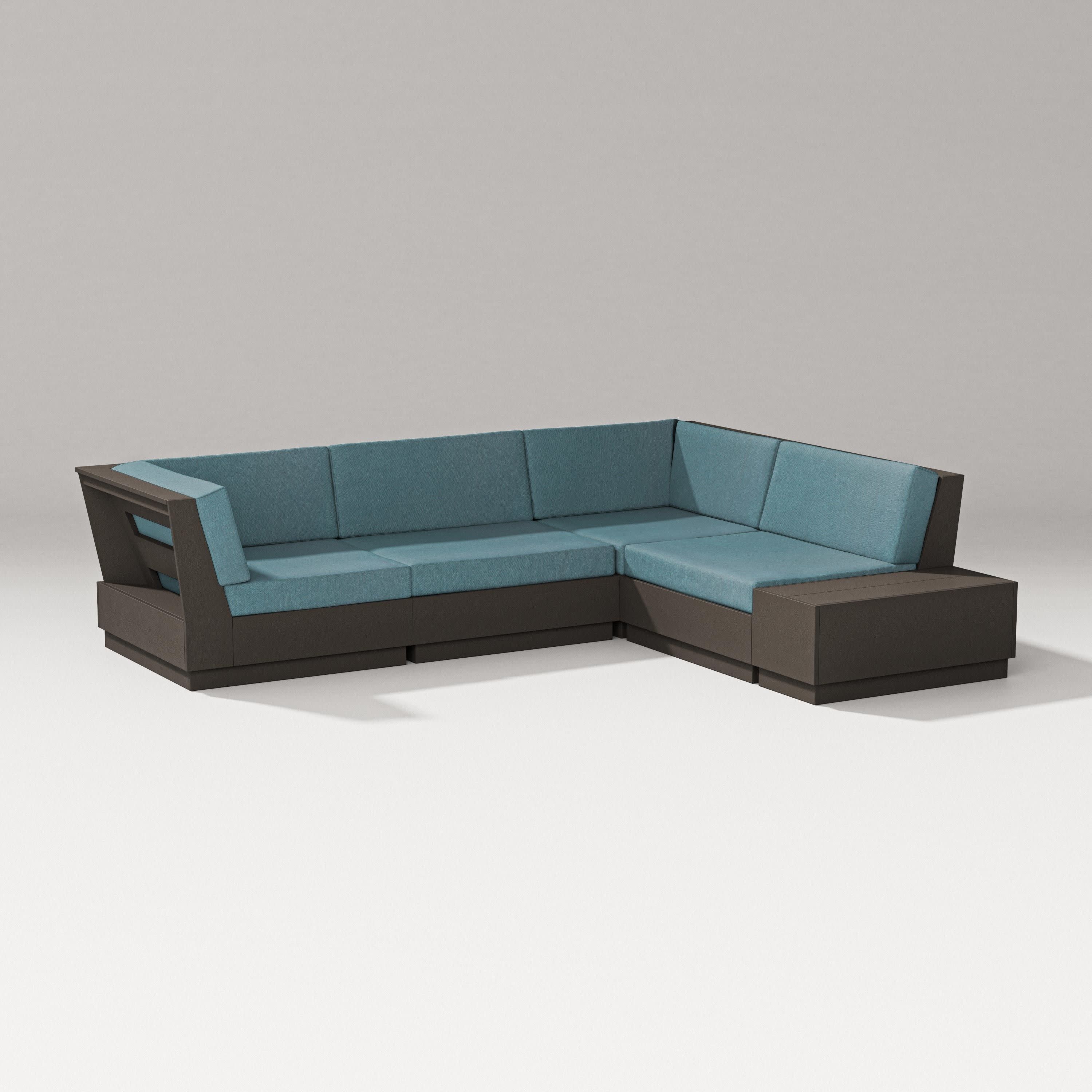 Elevate Corner Sectional in Vintage Coffee / Ocean Teal