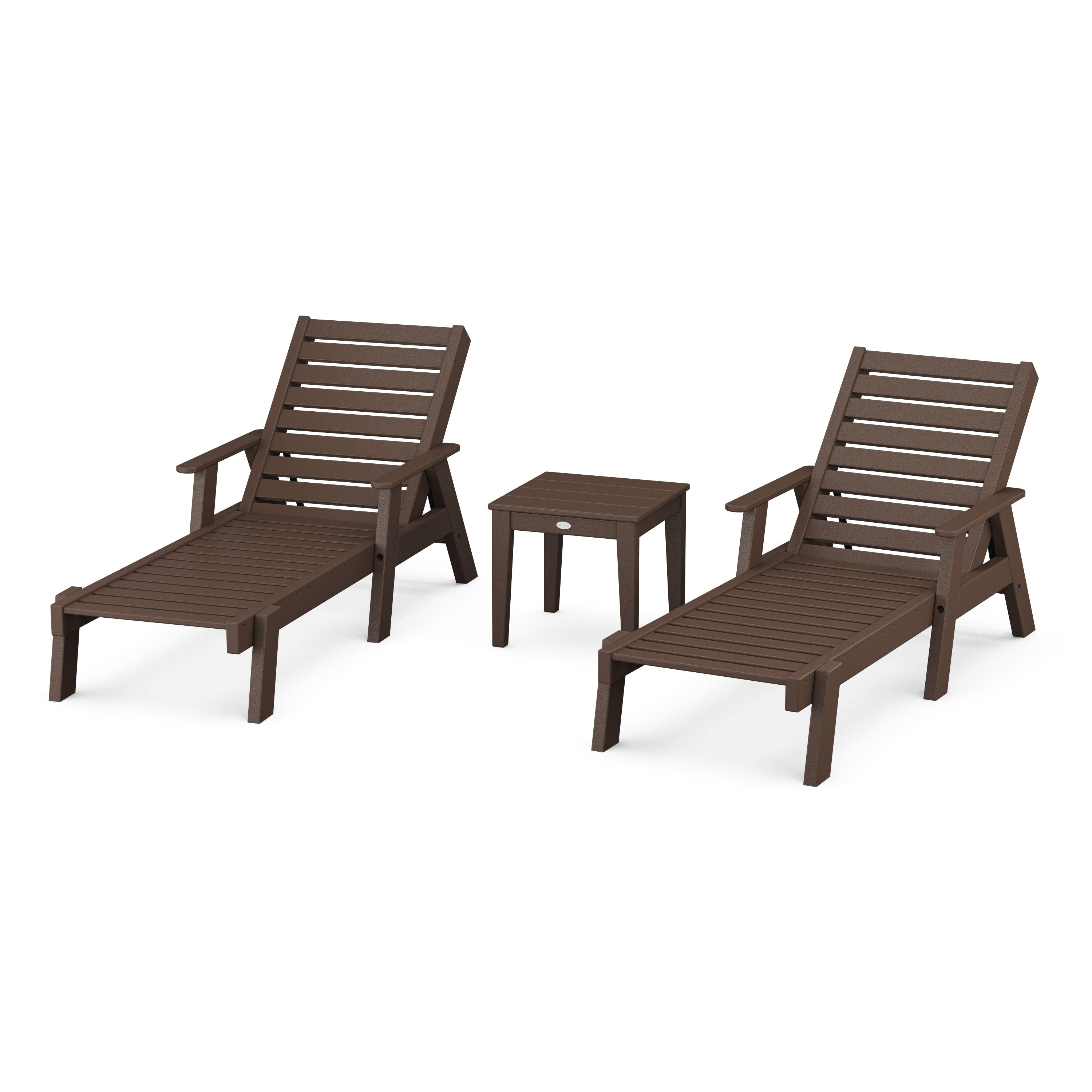 Captain Chaise 3-Piece Set with Arms in Mahogany