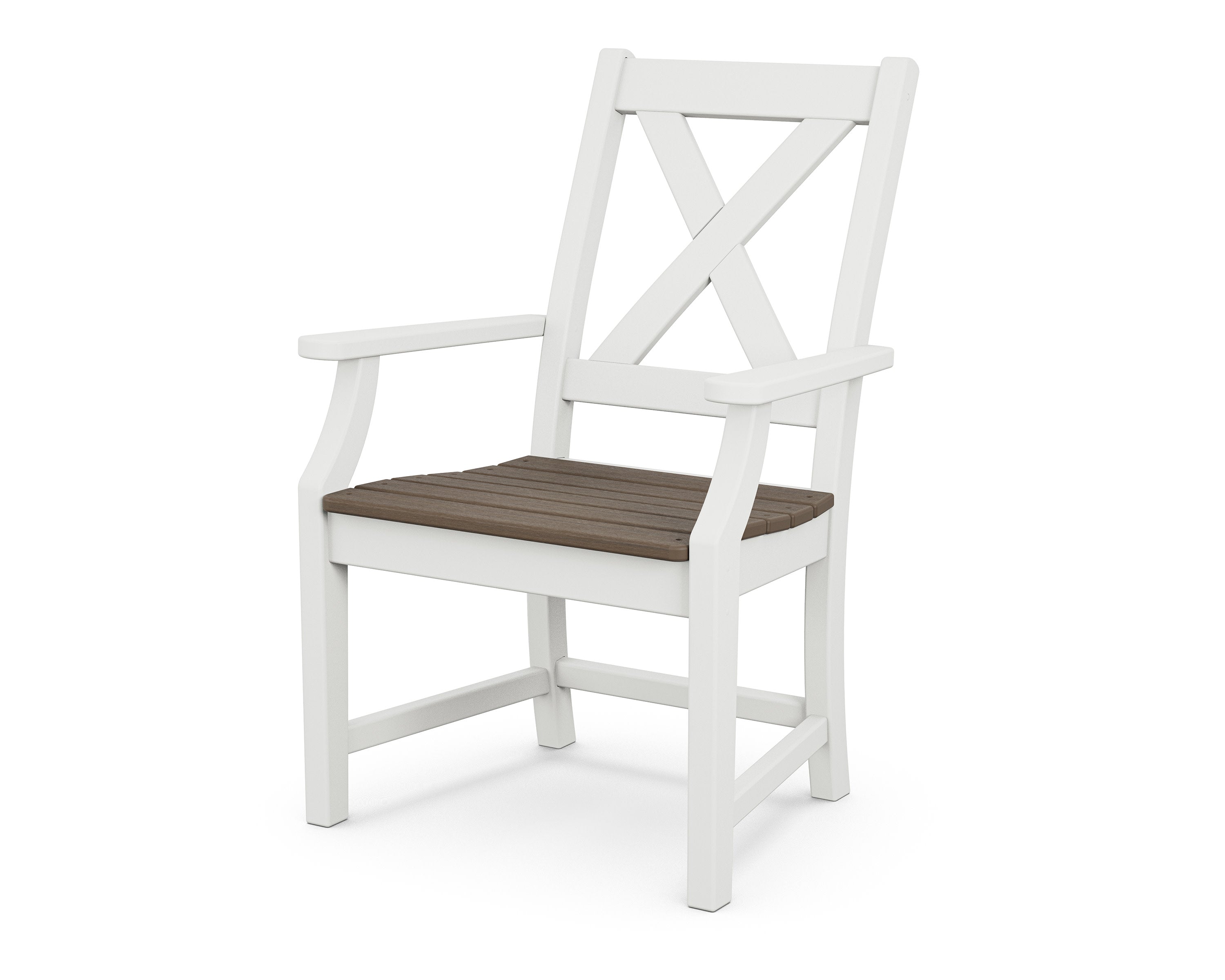Braxton Dining Arm Chair in White / Kona