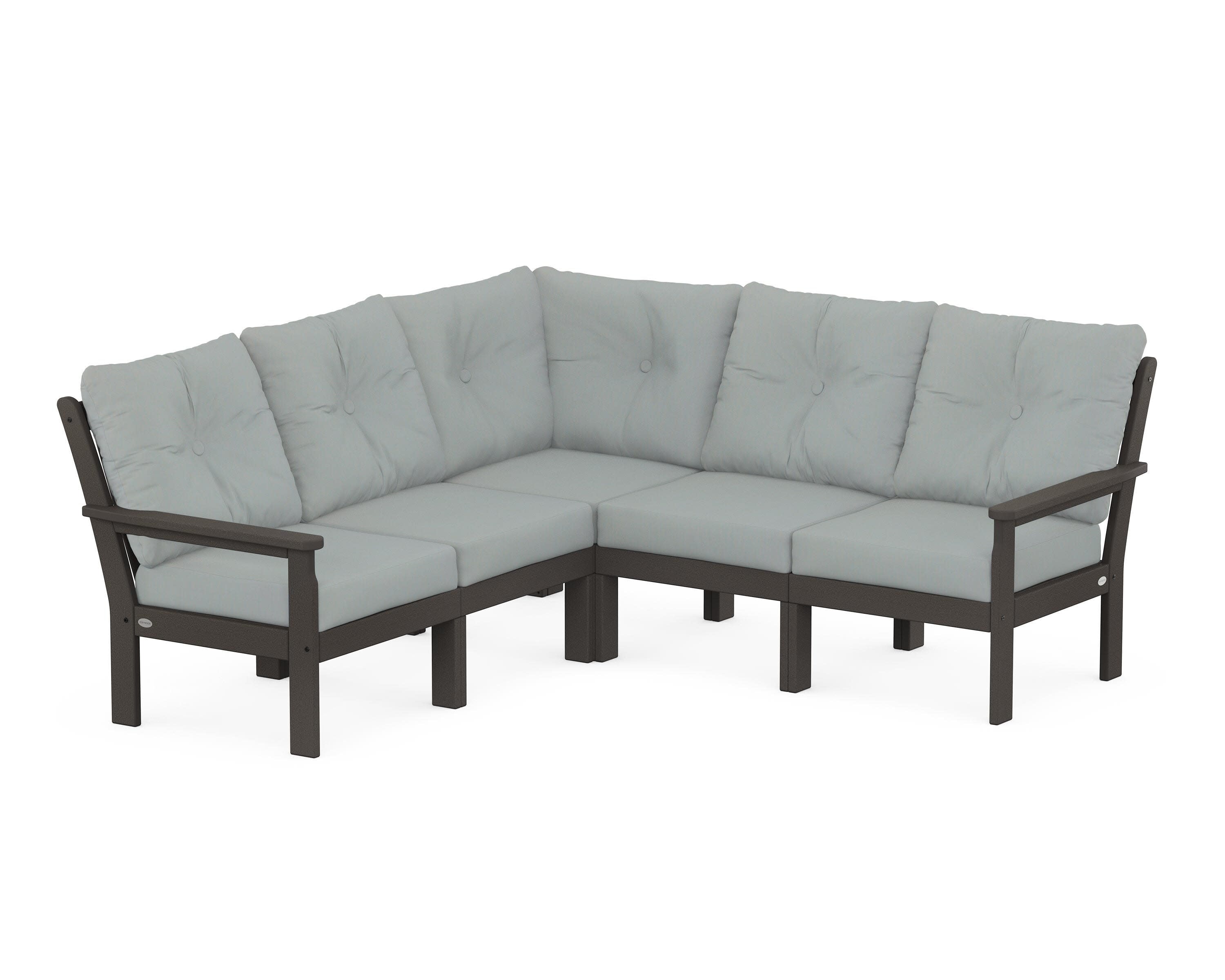 Vineyard 5-Piece Sectional in Vintage Coffee / Spa
