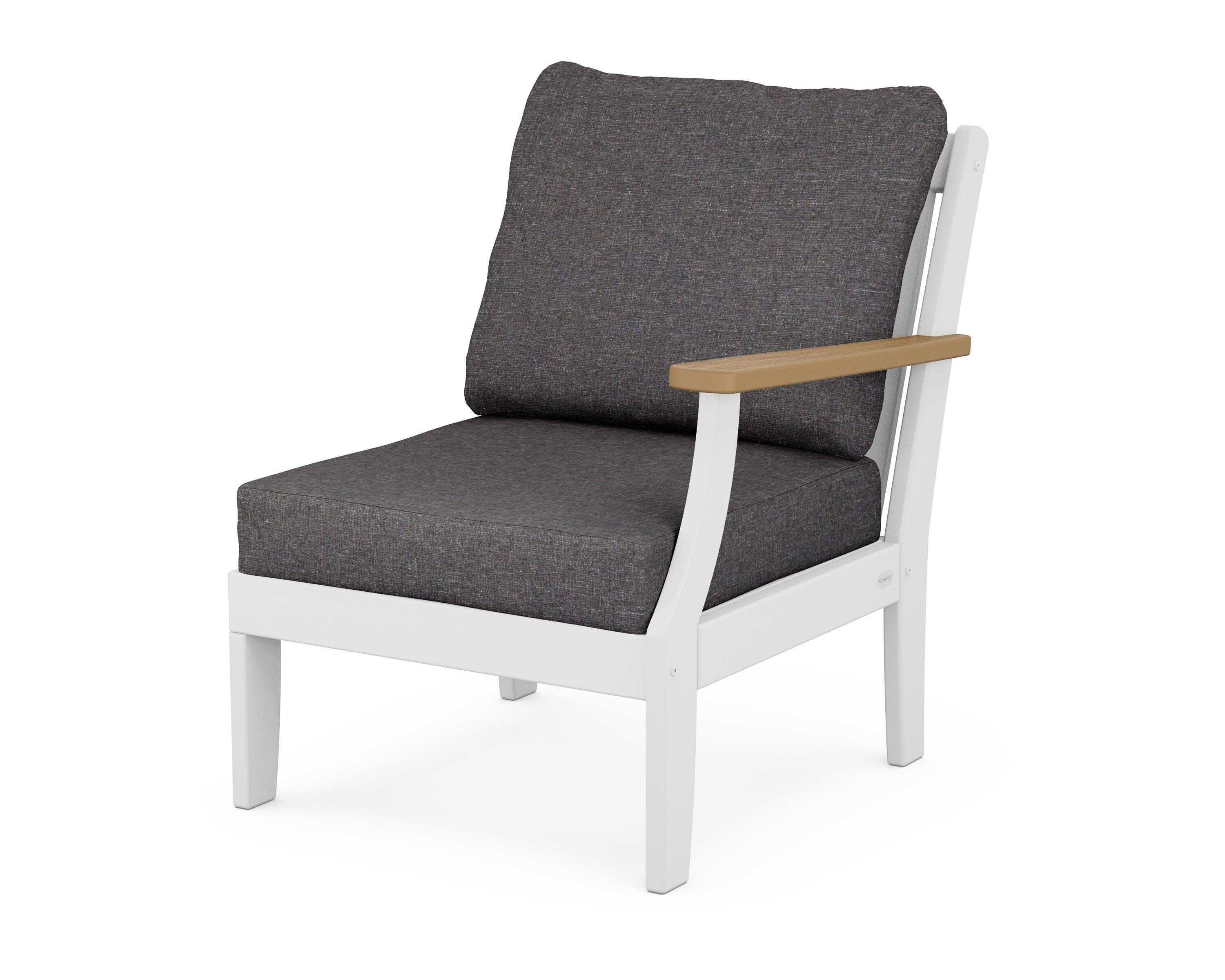 Braxton Modular Right Arm Chair in White / Natural / Ash Charcoal