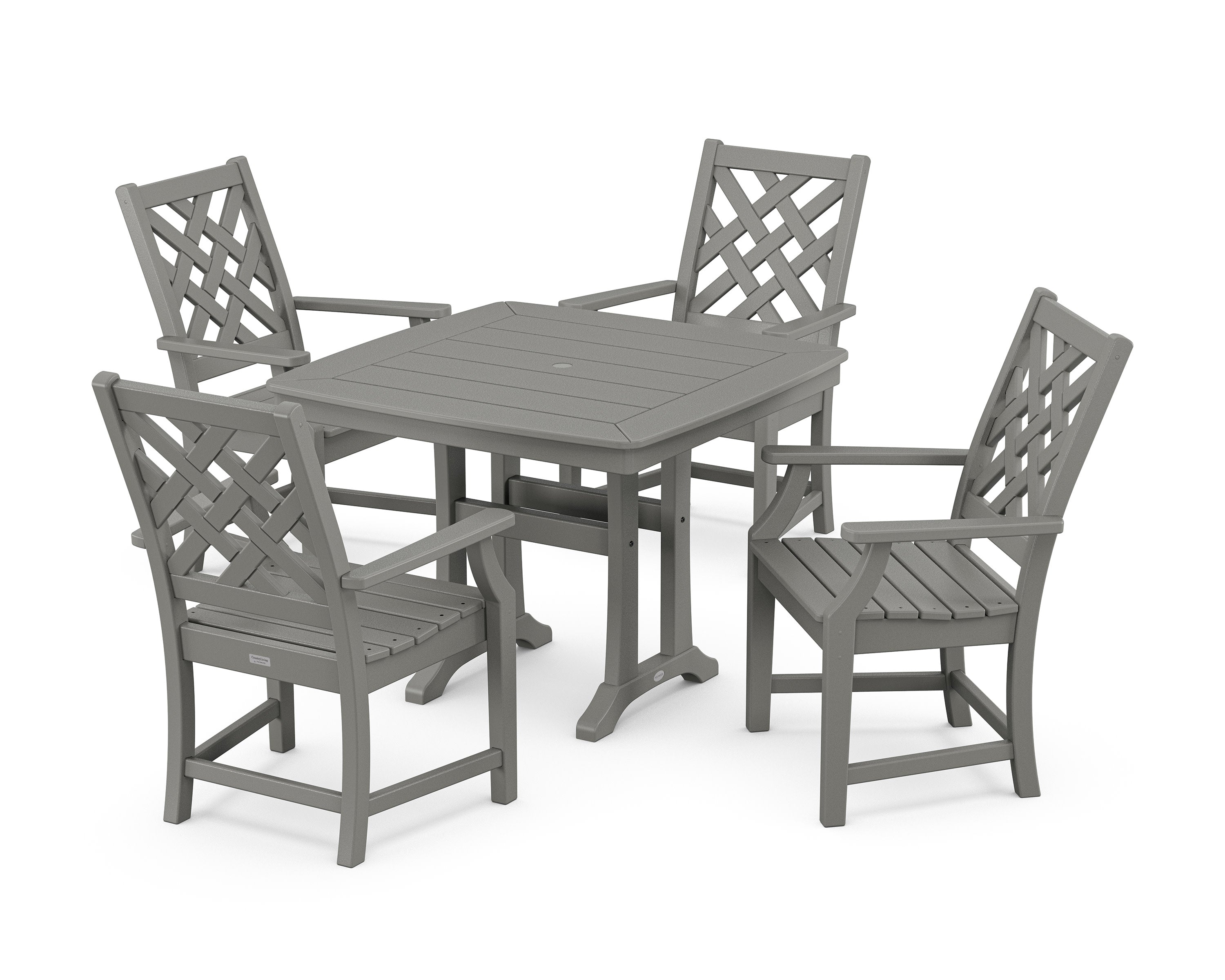 Wovendale 5-Piece Dining Set with Trestle Legs in Slate Grey