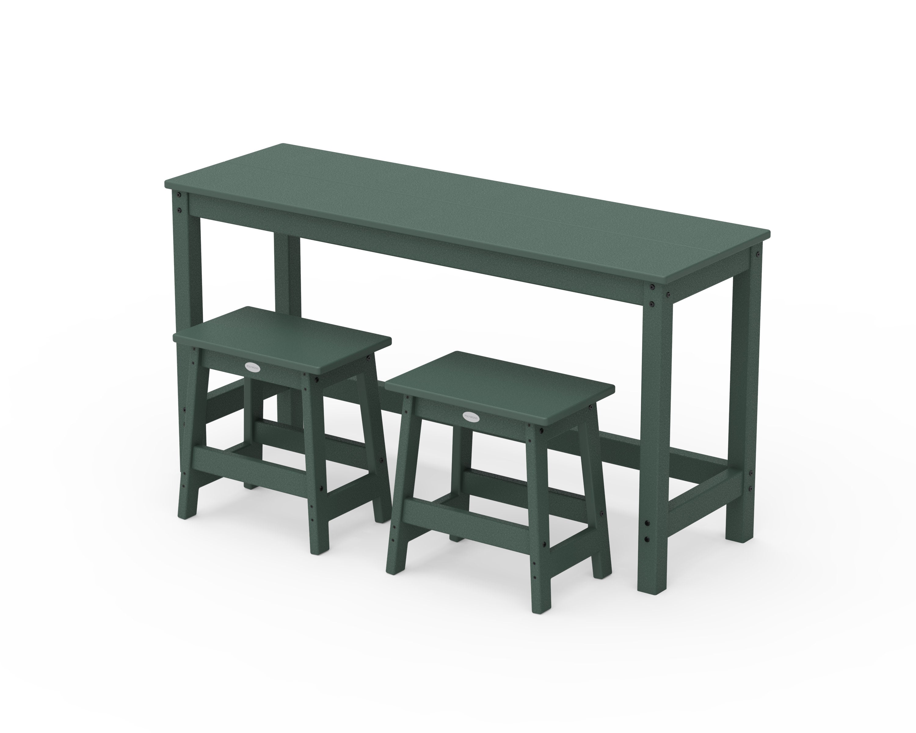 Modern Studio Stool 3-Piece Balcony Set in Green