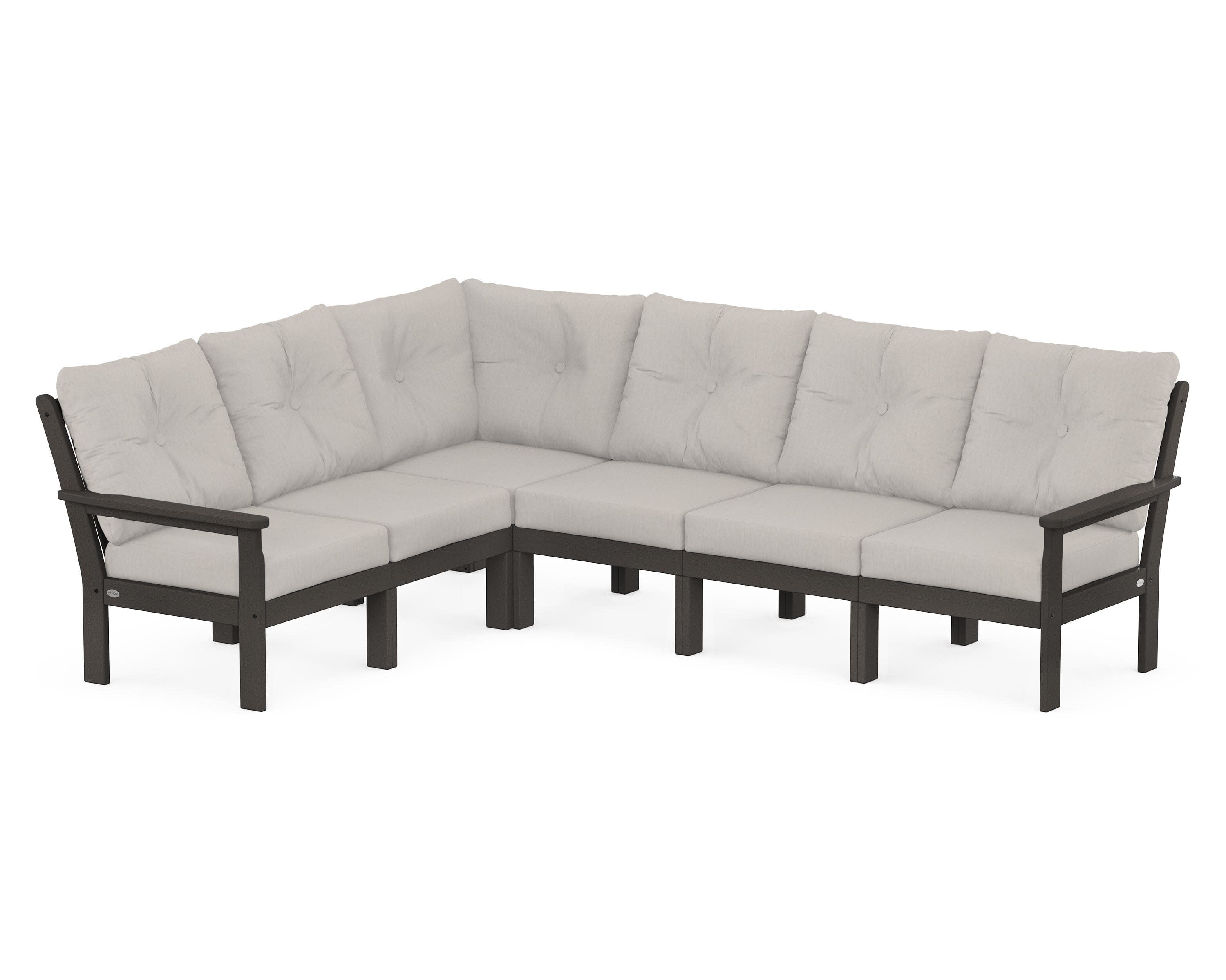 Vineyard 6-Piece Sectional in Vintage Coffee / Cast Ash