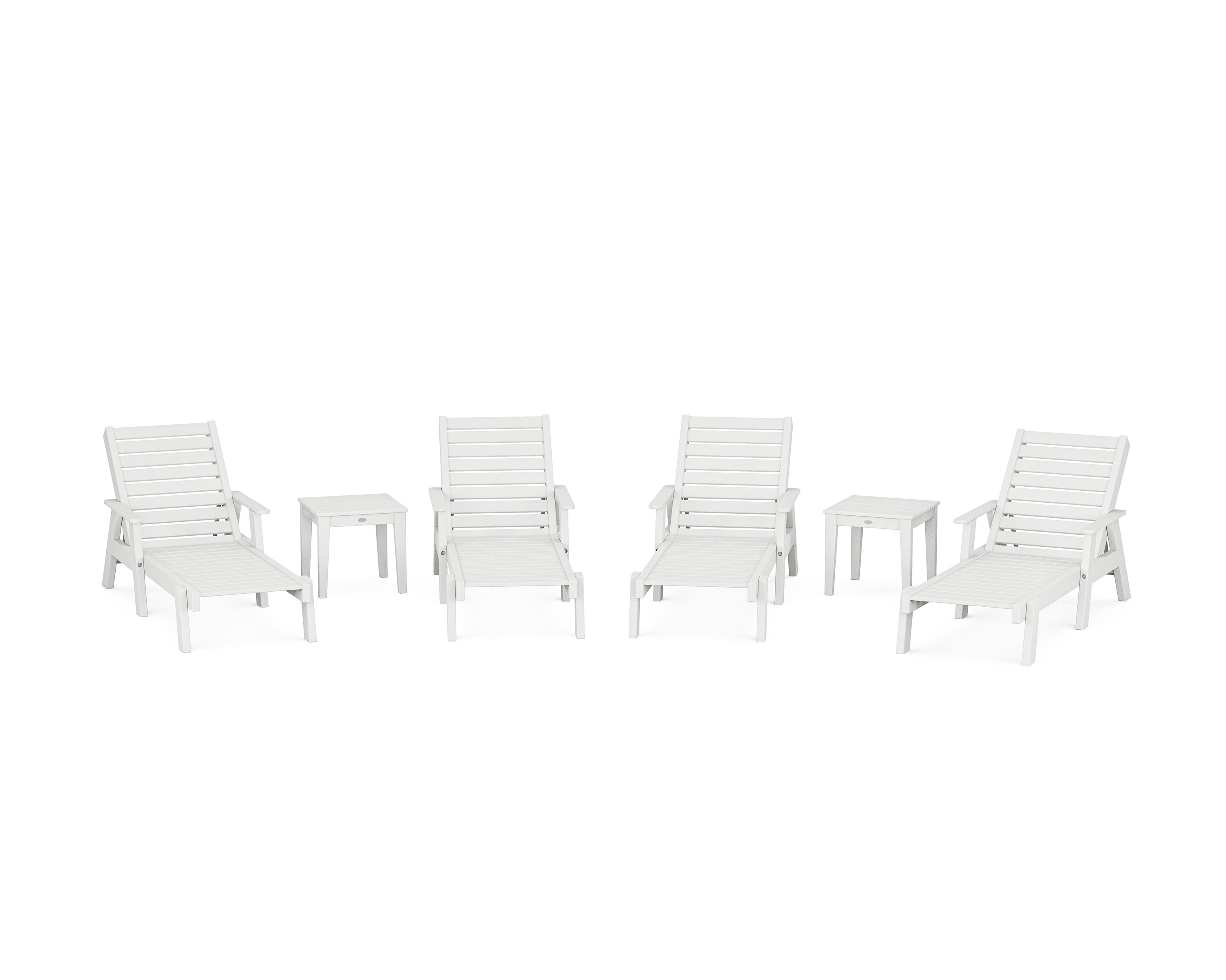 Captain Chaise 6-Piece Set with Arms in White
