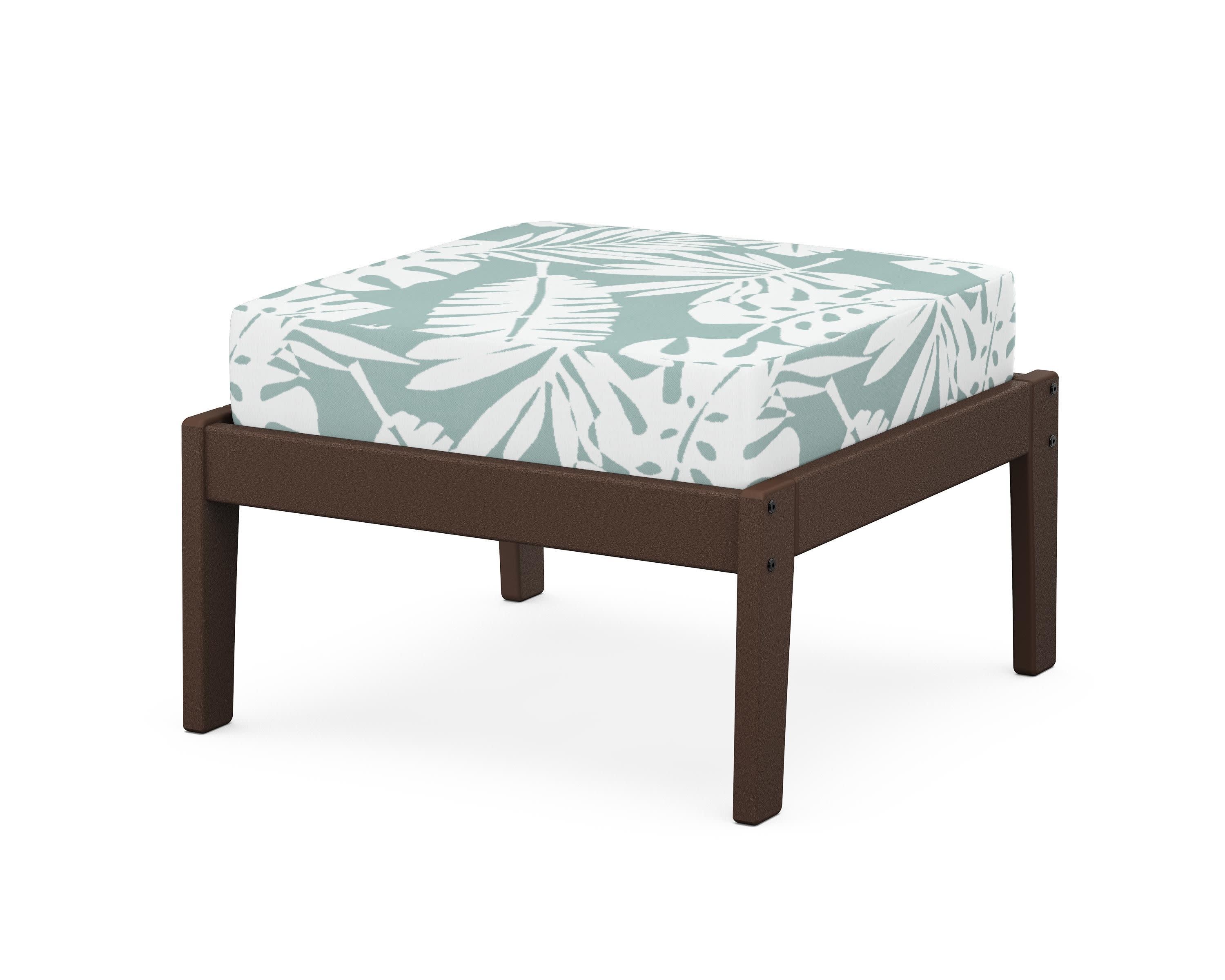 Deep Seating Ottoman in Mahogany / Leaf Glacier Spa
