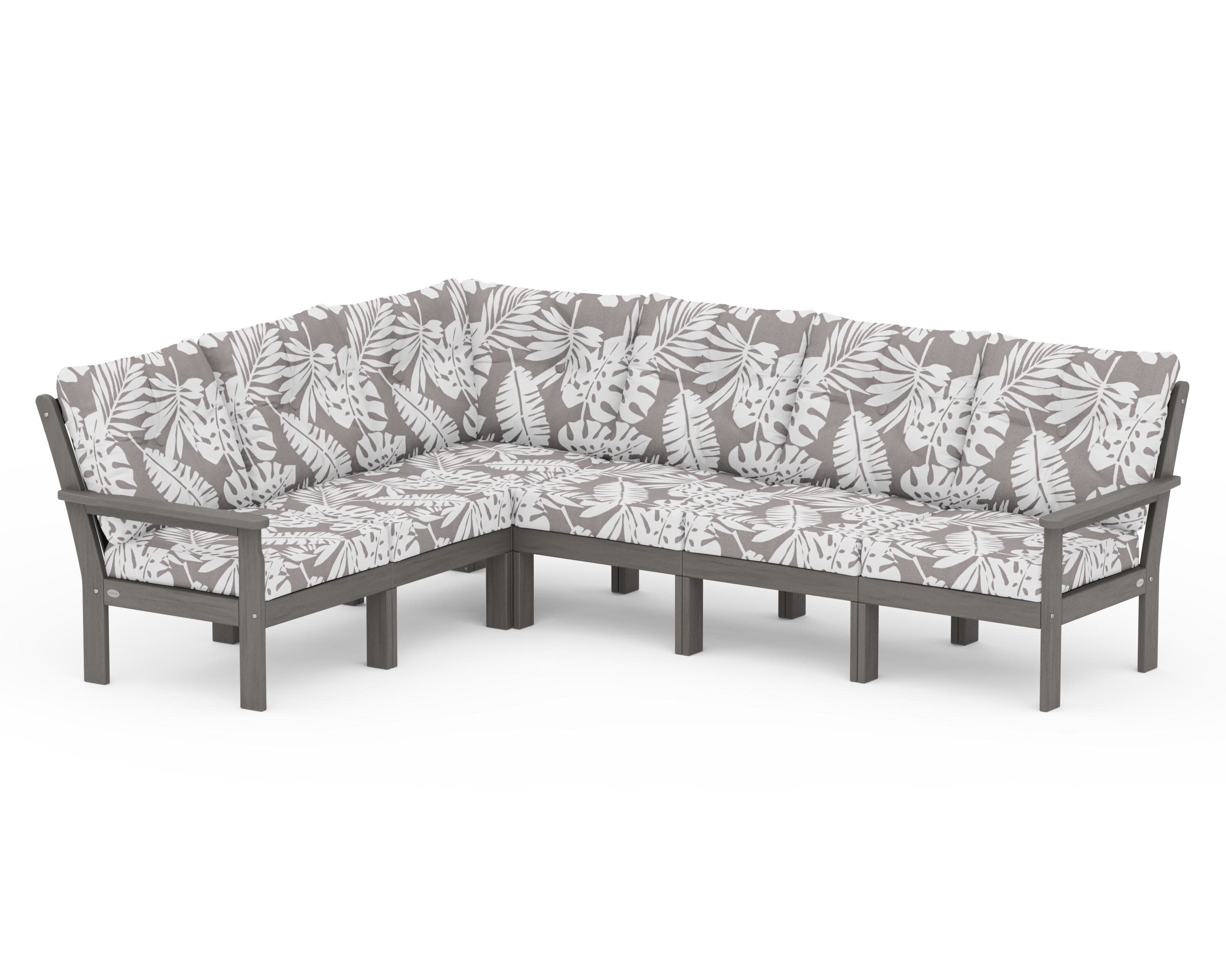 Vineyard 6-Piece Sectional in Driftwood / Leaf Grey Mist