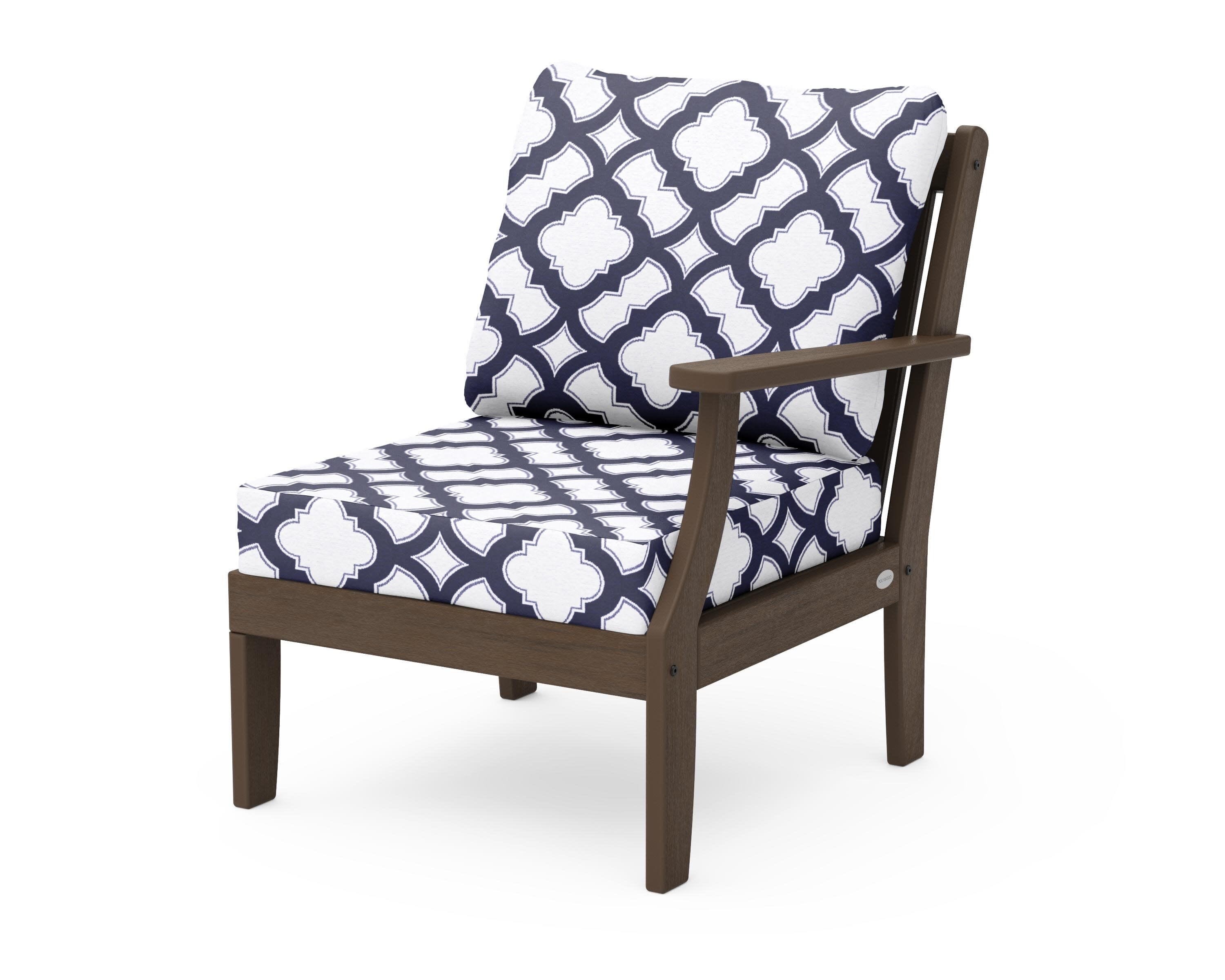 Braxton Modular Right Arm Chair in Kona / Trellis Navy