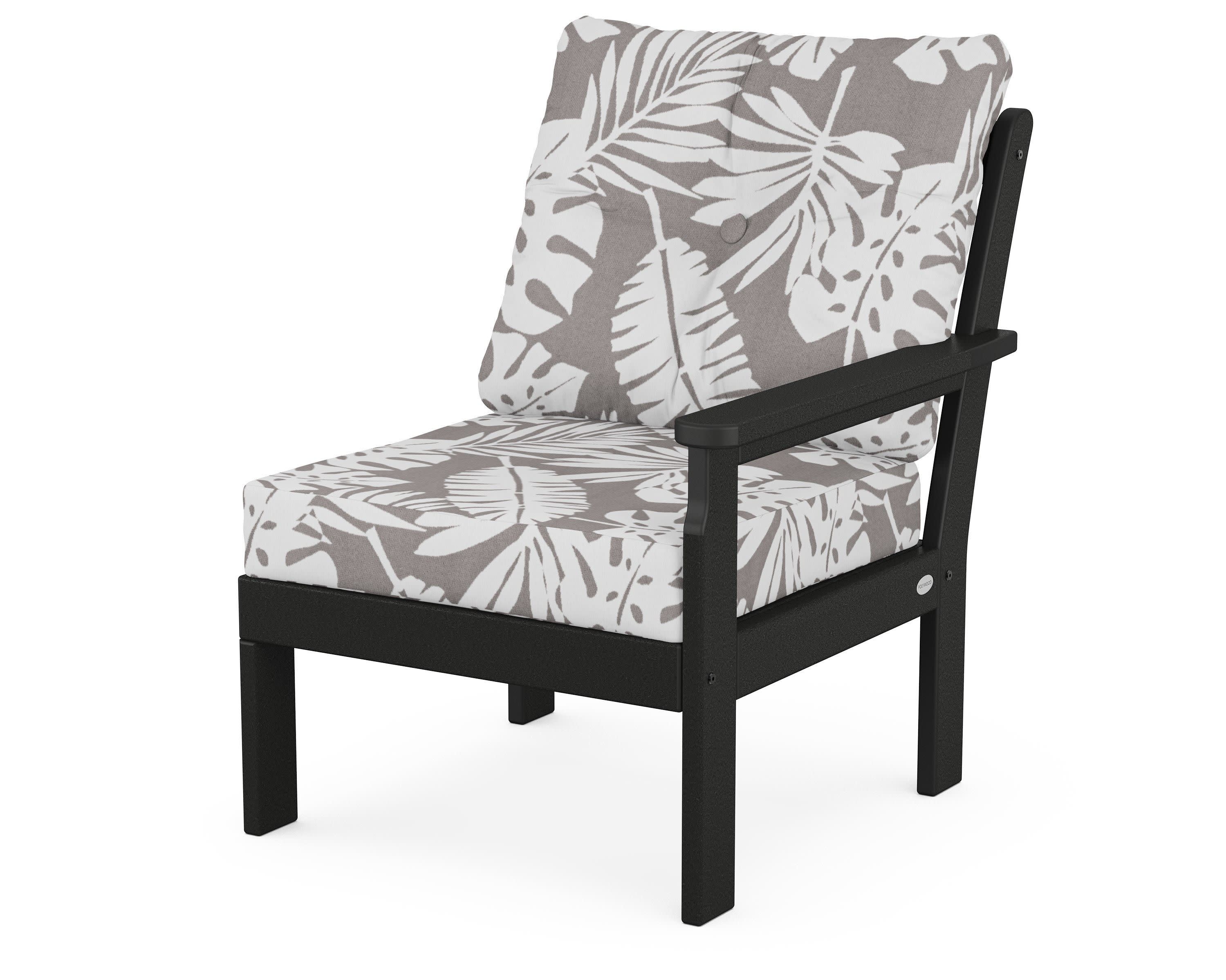 Vineyard Modular Right Arm Chair in Black / Leaf Grey Mist