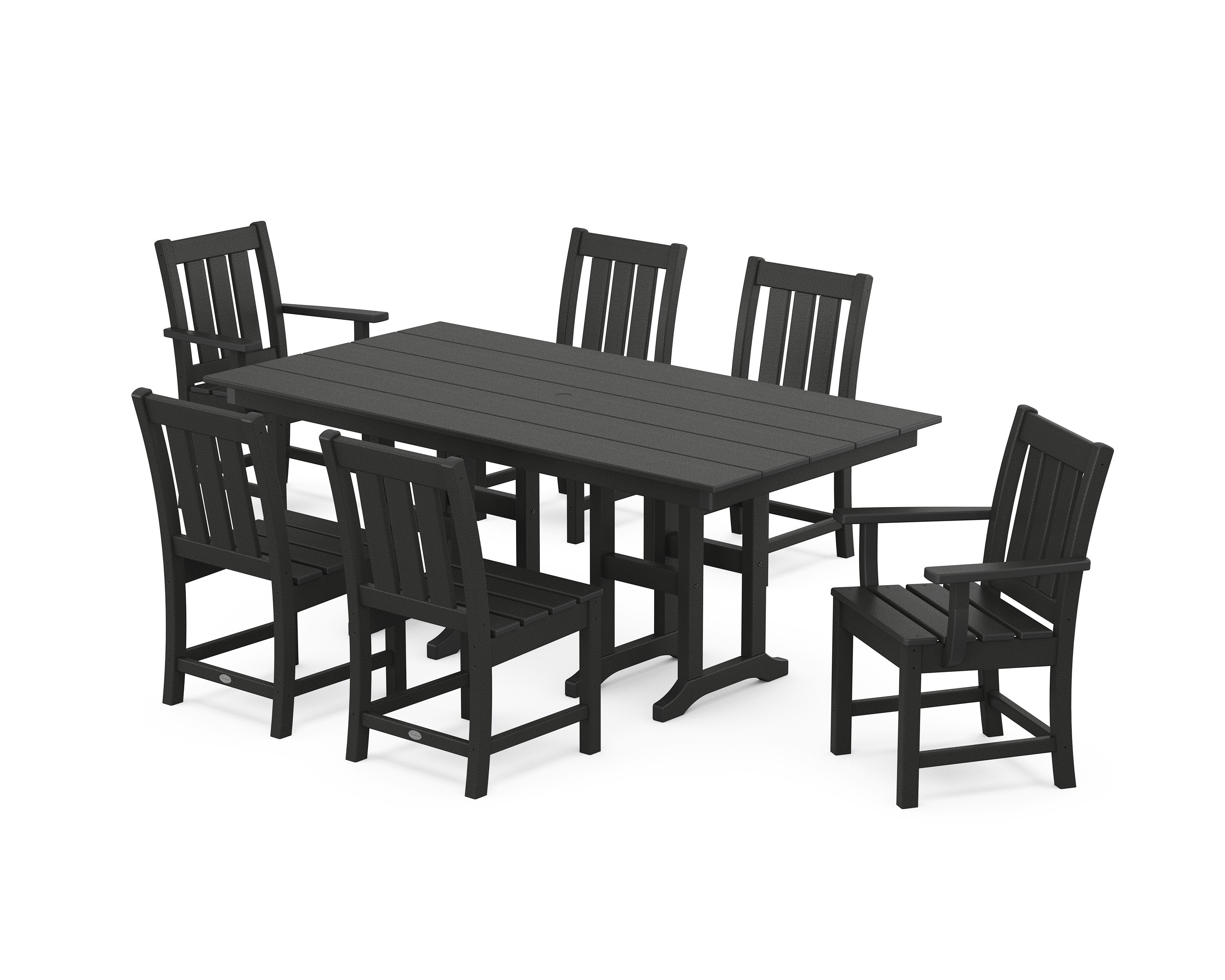 Oxford 7-Piece Farmhouse Dining Set in Black