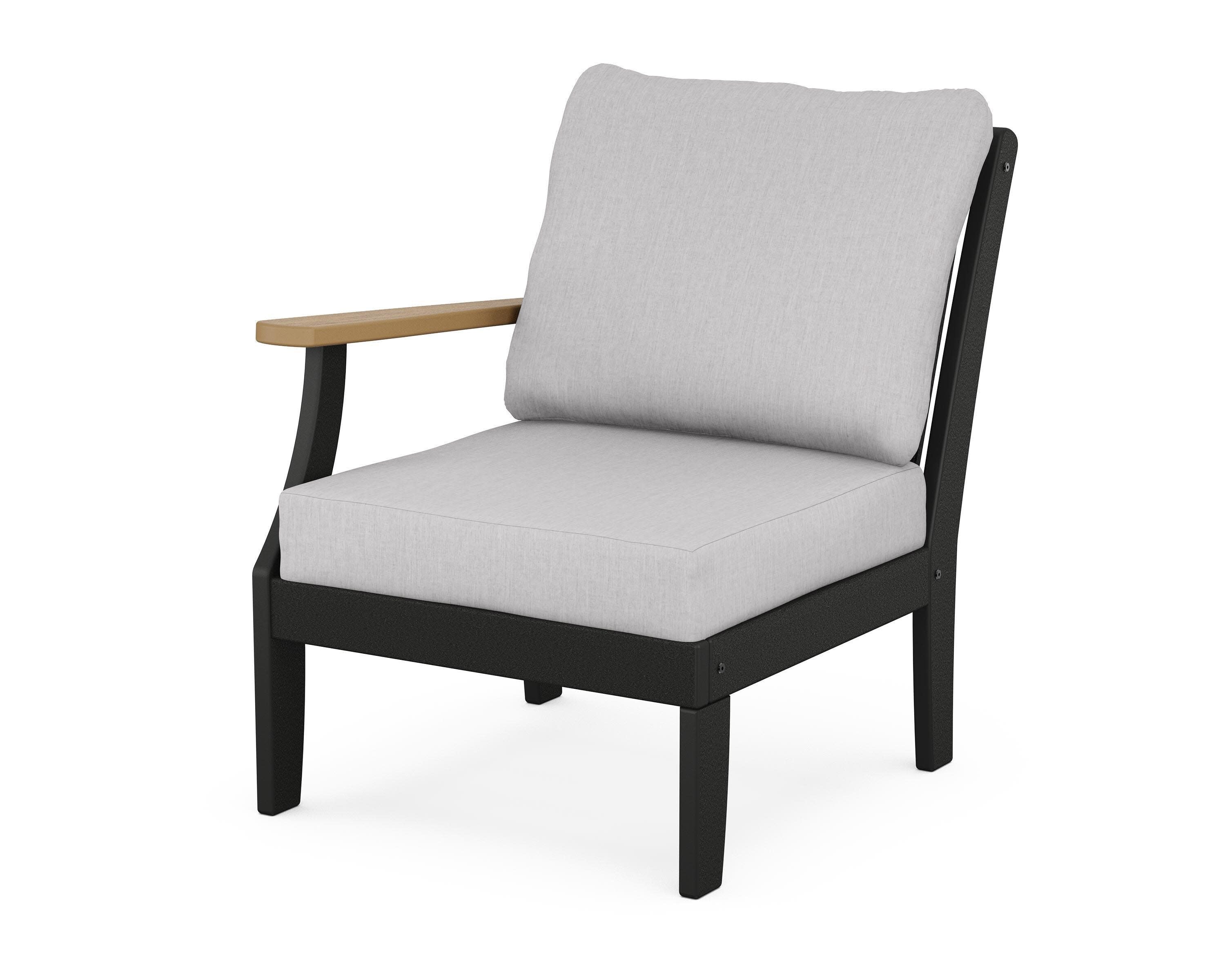 Braxton Modular Left Arm Chair in Black / Natural / Granite
