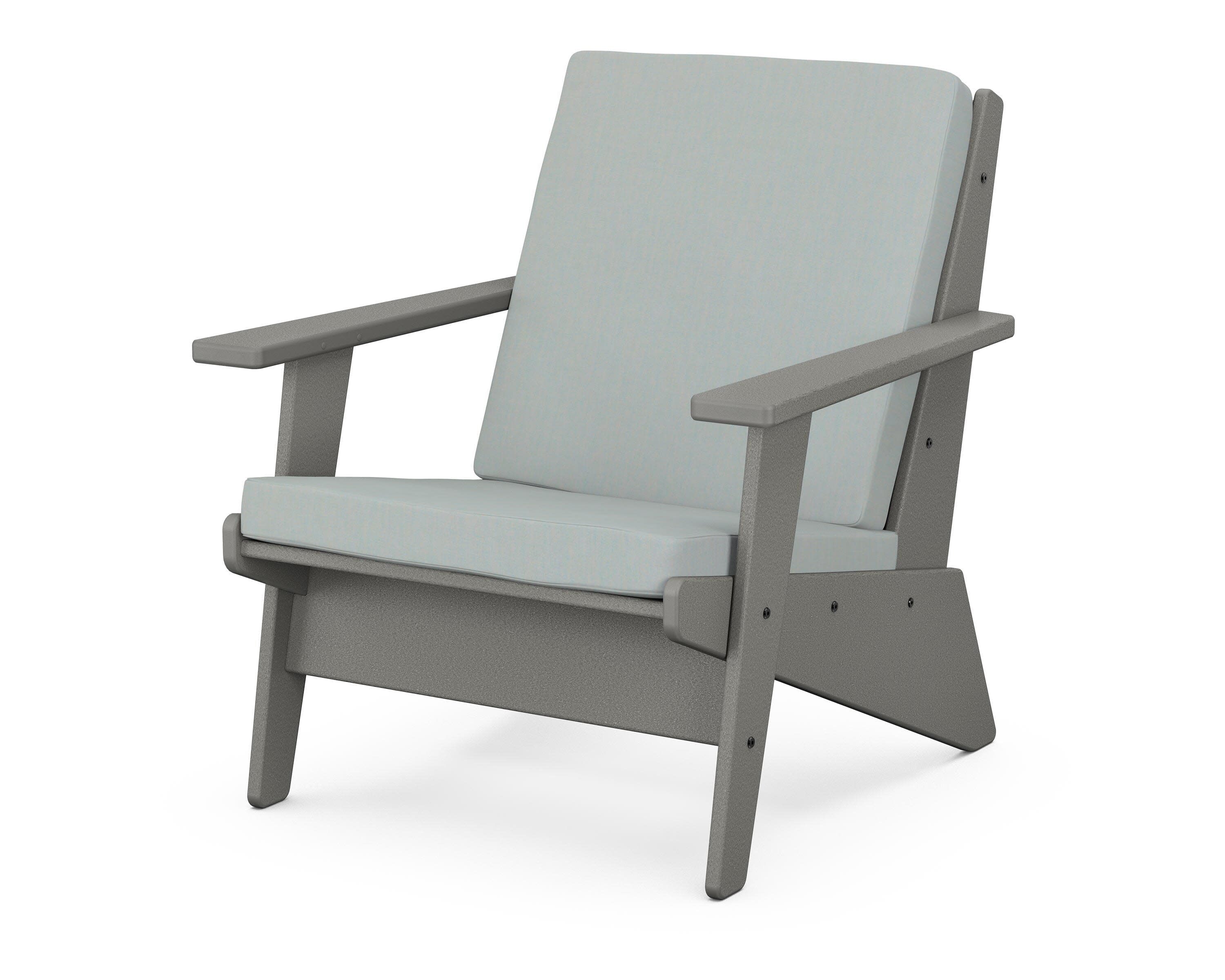 Riviera Modern Lounge Chair in Slate Grey / Spa