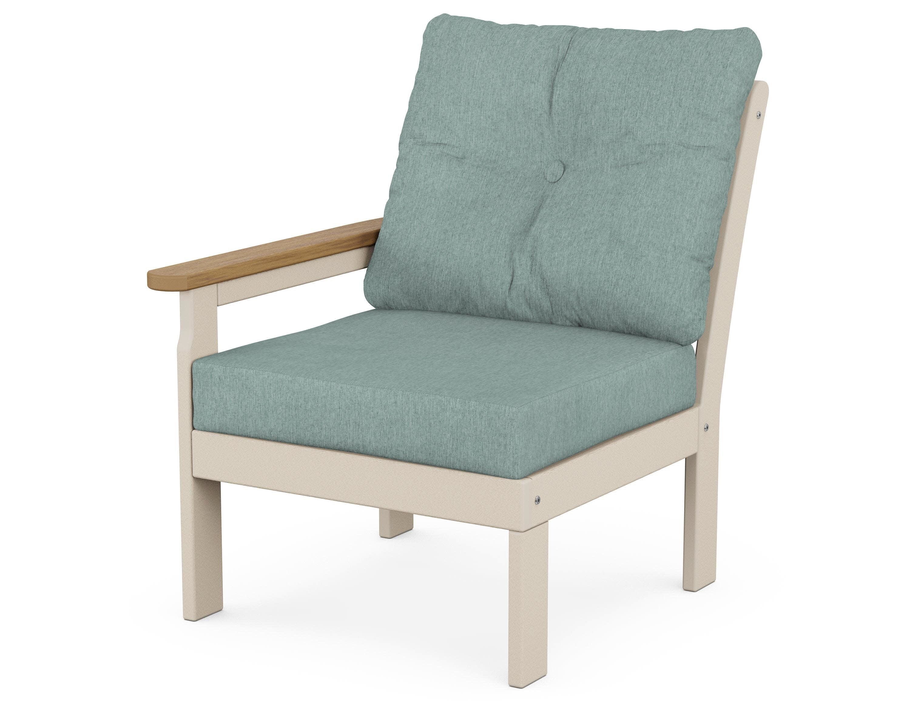 Vineyard Modular Left Arm Chair in Sand / Natural / Glacier Spa
